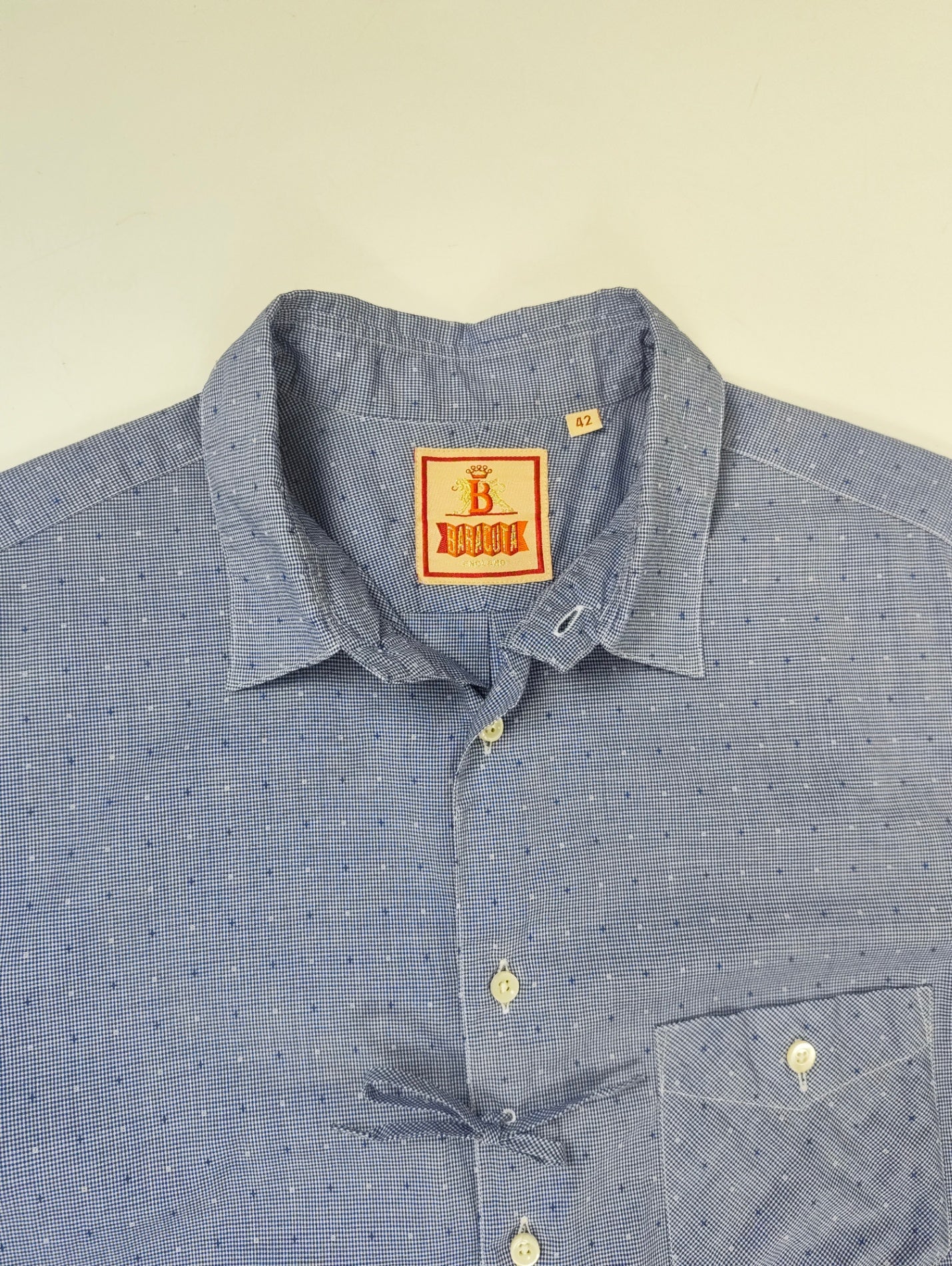 BARACUTA / リボンデザインシャツ 参考定価：22,000程度 SIZE:42