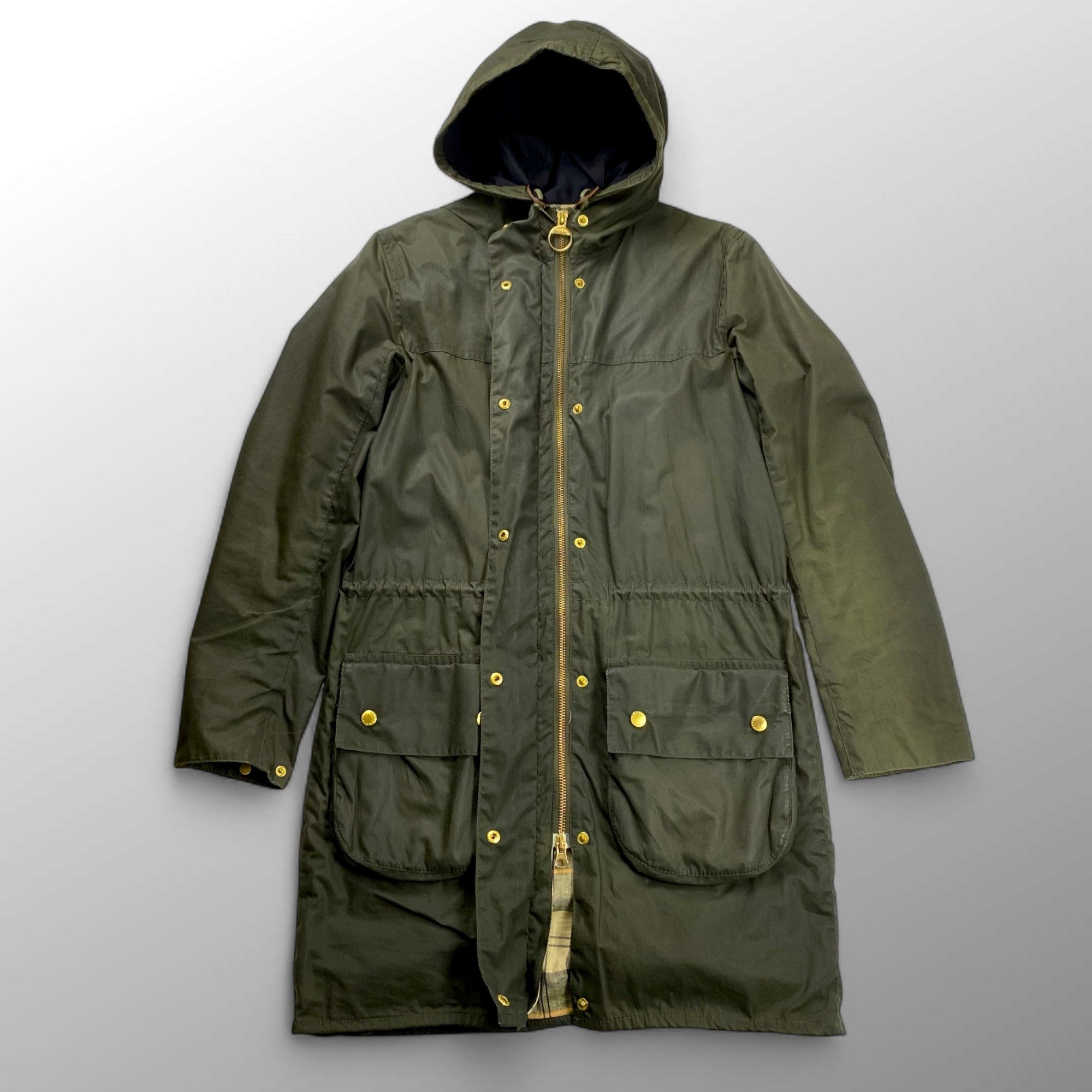 BARBOUR バブアー / LADIES WAX DURHAM オリーブ タータンチェック SIZE:38(M程度)