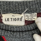 LE TIGRE ル ティグレ / ヴィンテージ サンダー柄 クルーネックニット SIZE:XL