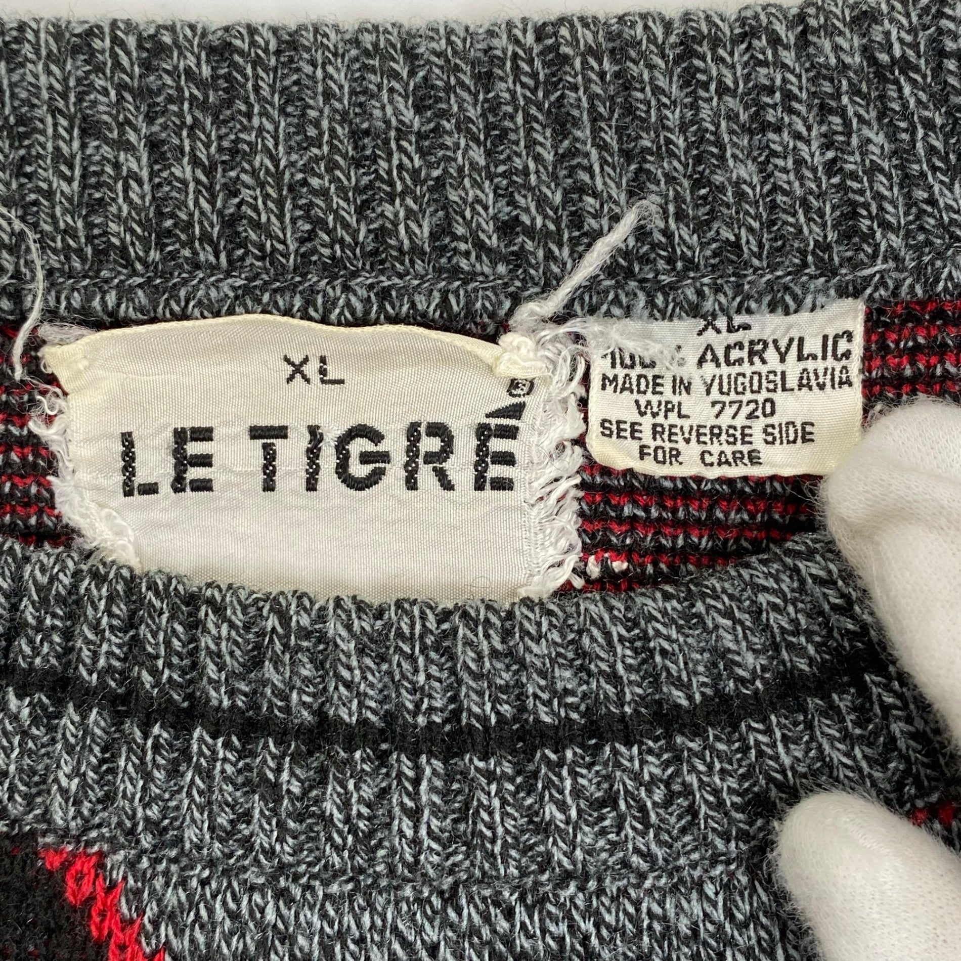 LE TIGRE ル ティグレ / ヴィンテージ サンダー柄 クルーネックニット SIZE:XL