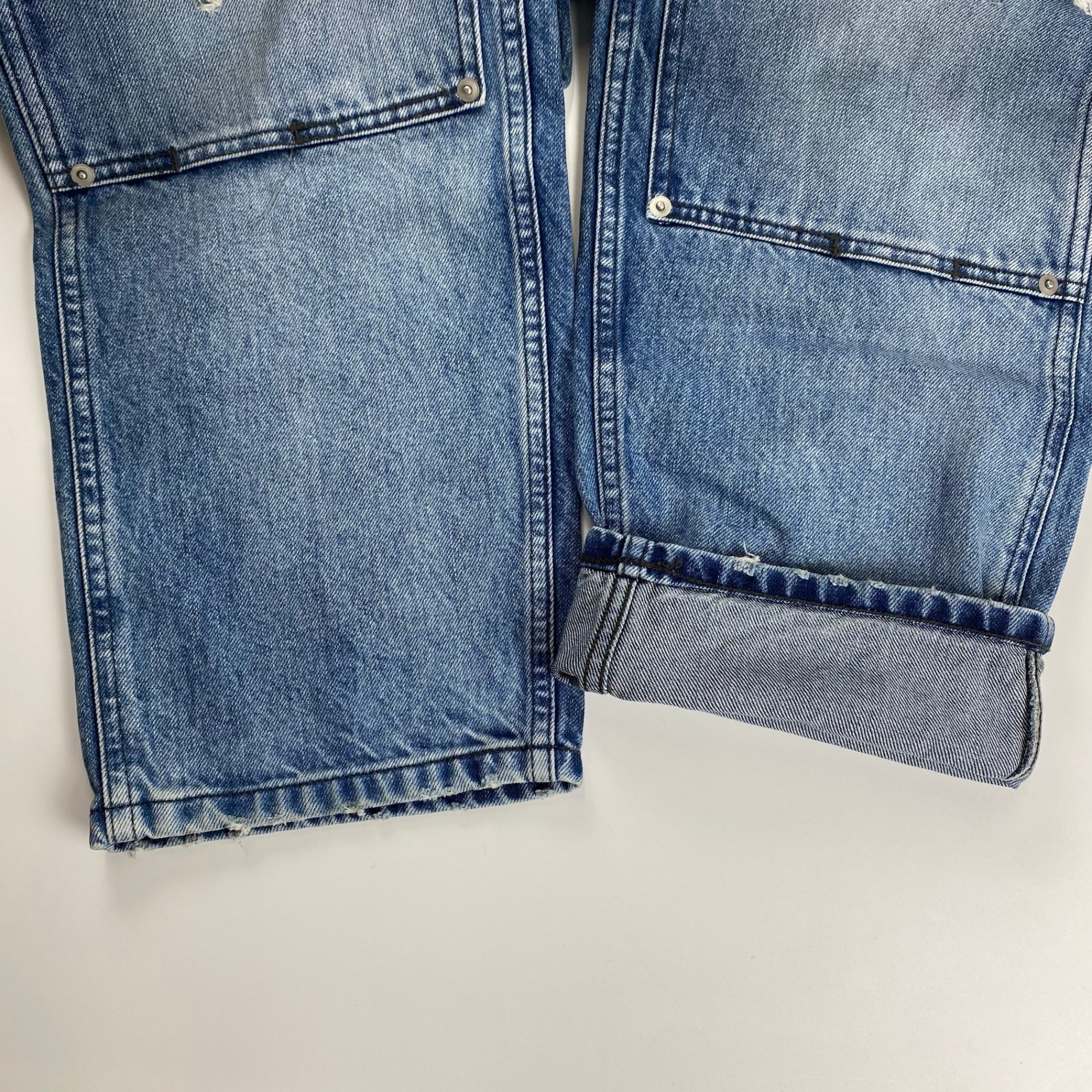 greatLAnd ORIGINAL / BAD BOY DOUBLE FRONT DENIM ダメージ デニムパンツ SIZE:L