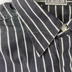 V2 BY VERSACE ベルサーチ ベルサーチェ ヴィンテージ / ストライプ シャツ ボタンダウン ビッグシルエット SIZE：M（XL程度）
