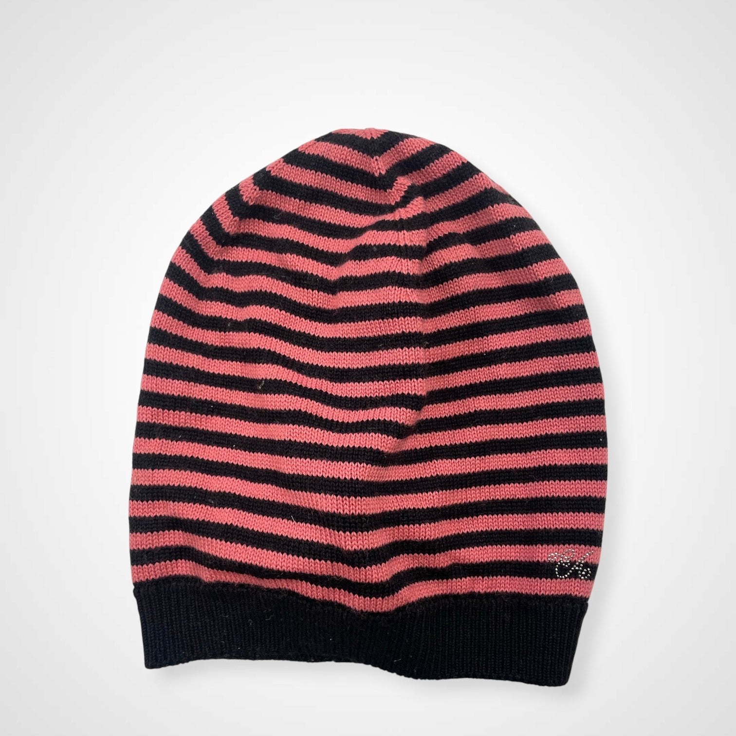 EMPORIO ARMANI エンポリオ アルマーニ / ラインストーン ボーダーニット帽 未使用品 SIZE：S