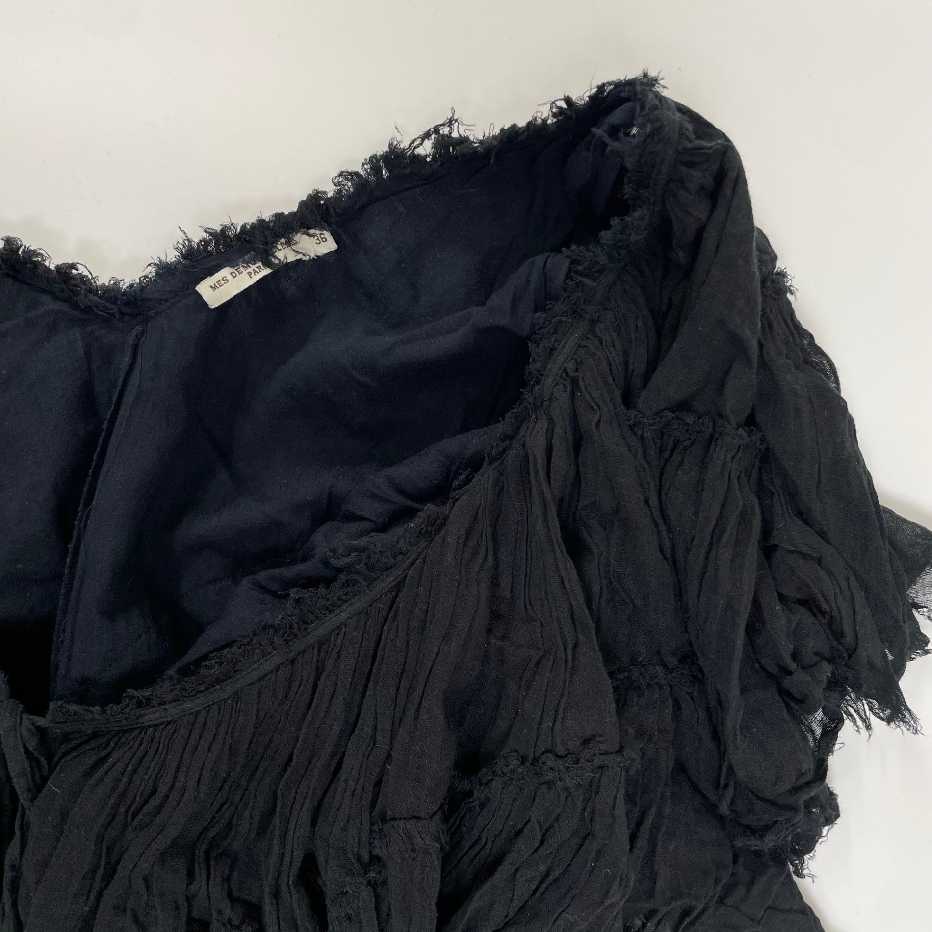 MES DEMOISELLE LES PARIS メドモアゼル / ガーゼフロントリボンブラウス 参考定価：30,000程度 SIZE:36