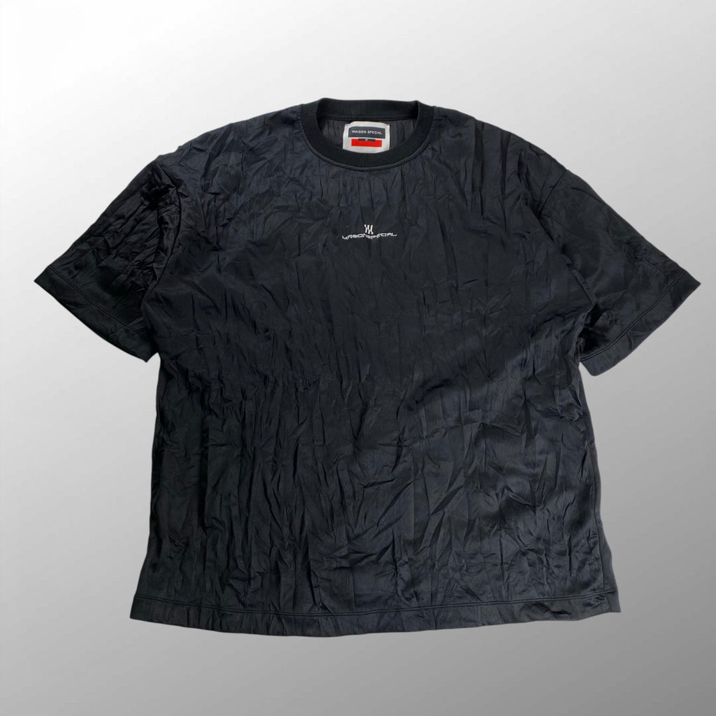 MAISON SPECIAL メゾンスぺシャル / Catch Washer Logo Embroidery Prime-Over Crew Neck T-shirt SIZE：1