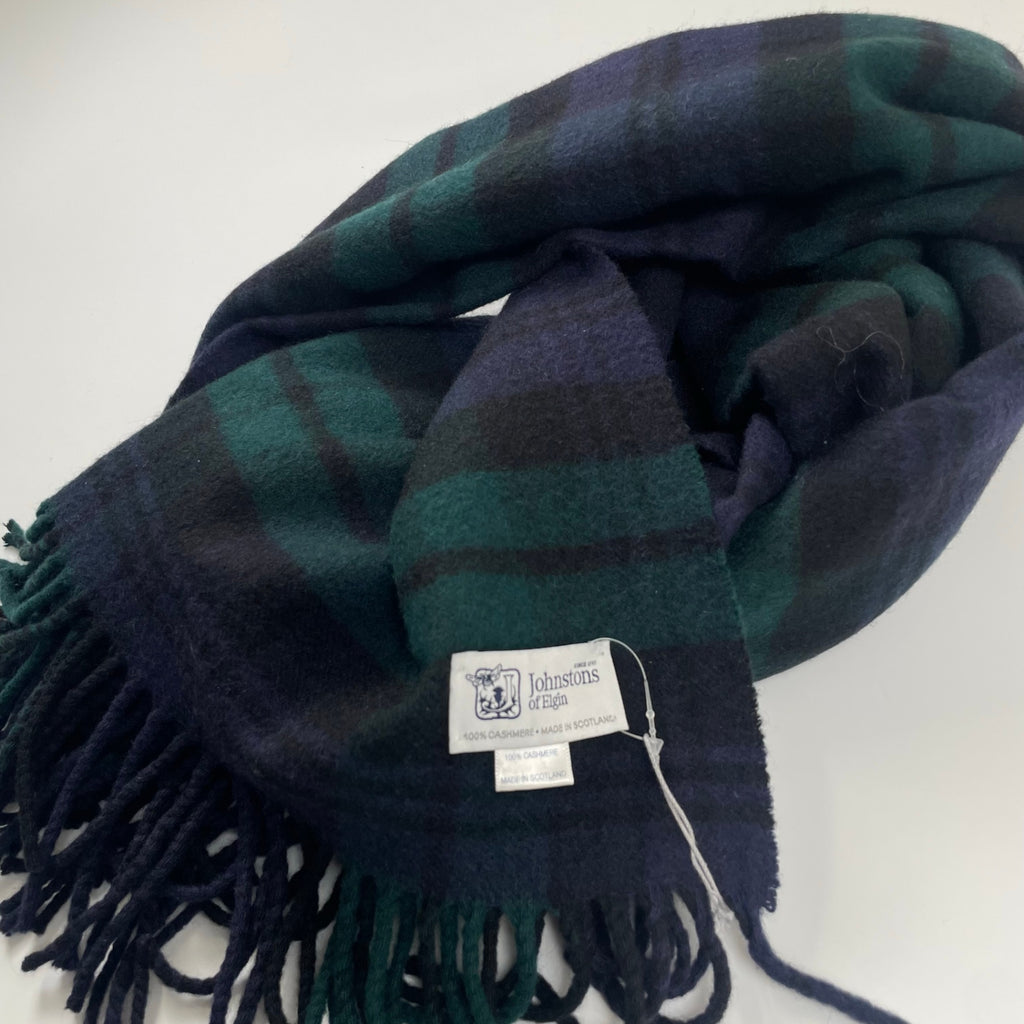 Johnstons of Elgin ジョンストンズ オブ エルガン / カシミヤ大判マフラー ブラックウォッチ柄 美品 参考定価：85,000+tax SIZE：70cm×190cm