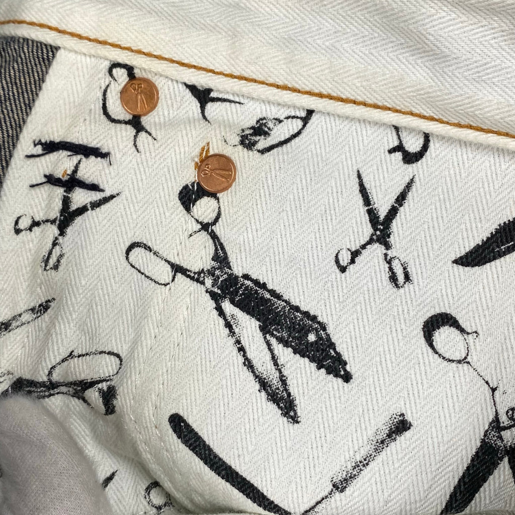 DENHAM デンハム / DRILL VJS regular fit denim pant デニムパンツ セルビッジ レザーパッチ ハサミスレキ 濃紺  SIZE:W34