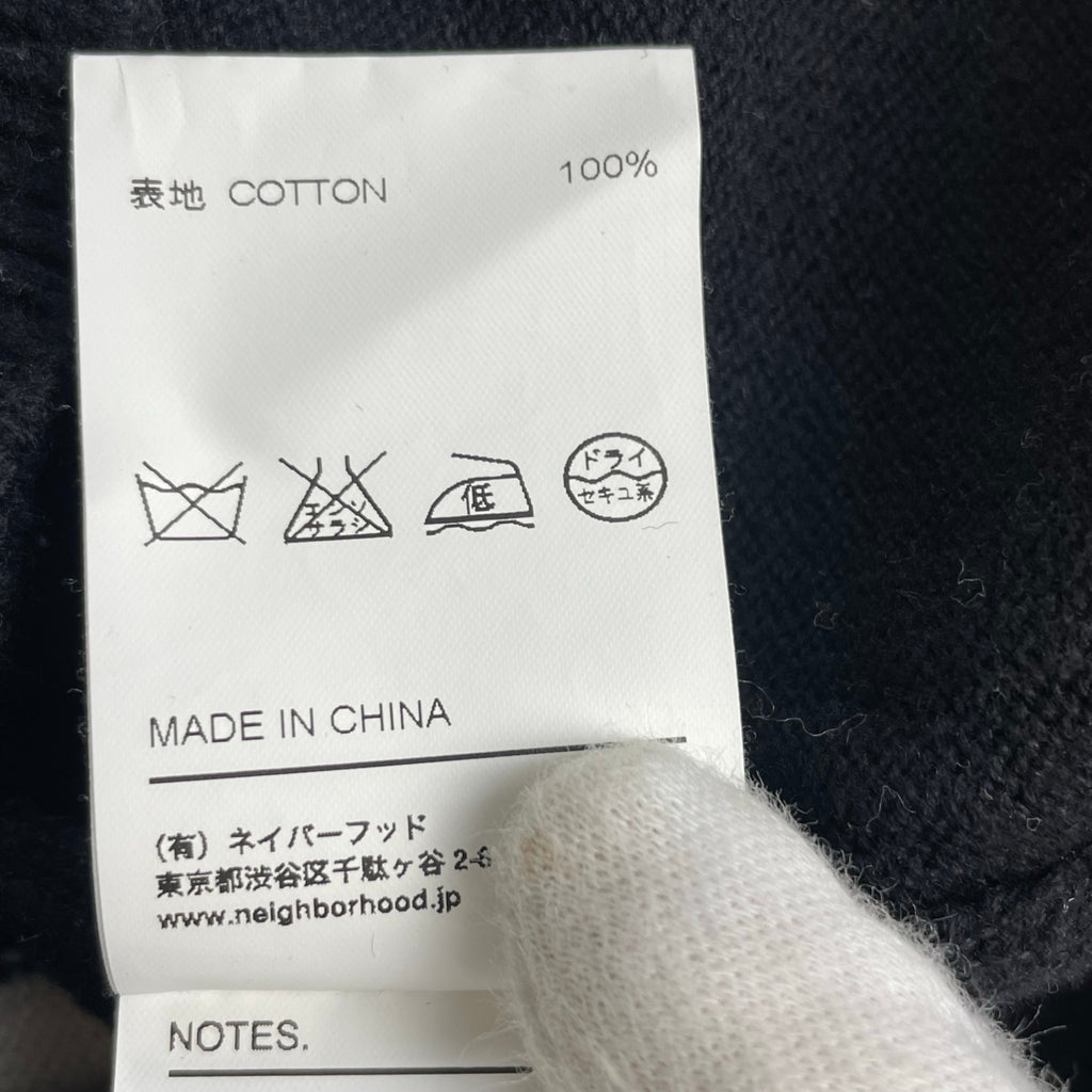 LUKER by NEIGHBORHOOD ルーカー バイ ネイバーフッド / Vネック チェッカーフラッグ柄ニット ブラック SIZE：M