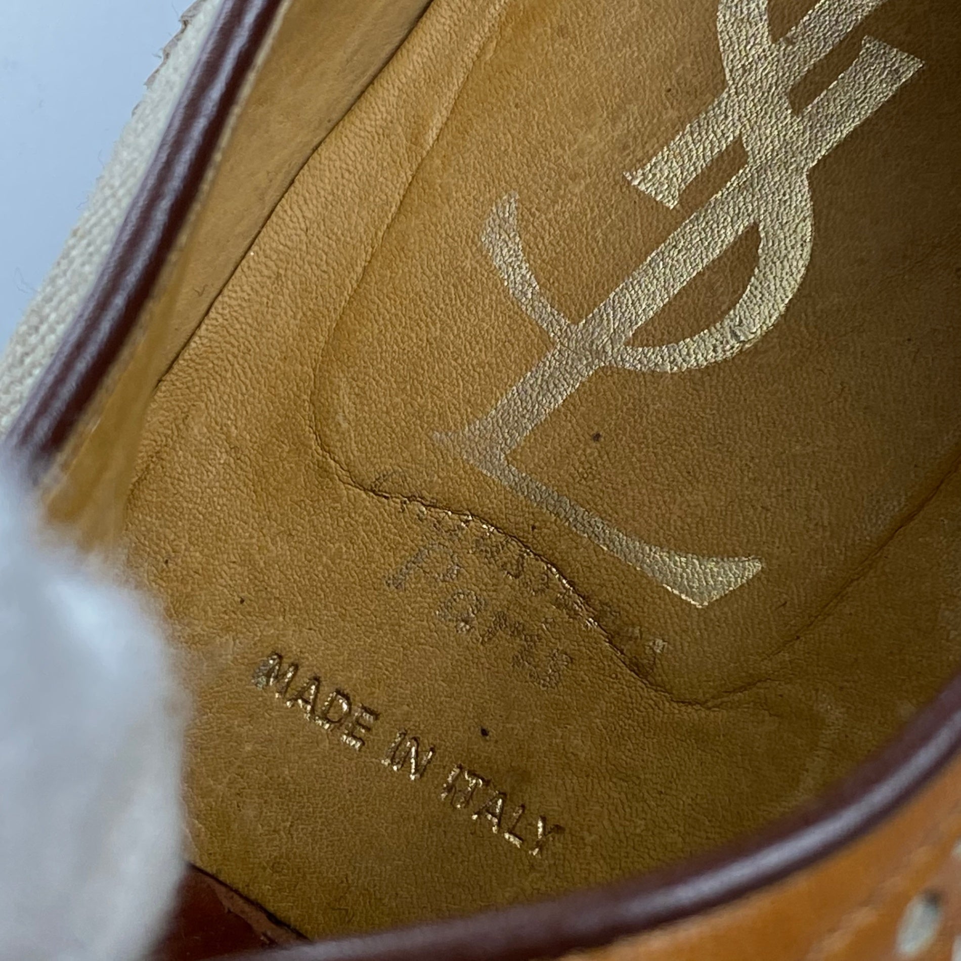 【VINTAGE】 YVES SAINT LAURENT イブサンローラン / ヴィンテージ キャンバス×レザー ウイングチップ SIZE：11