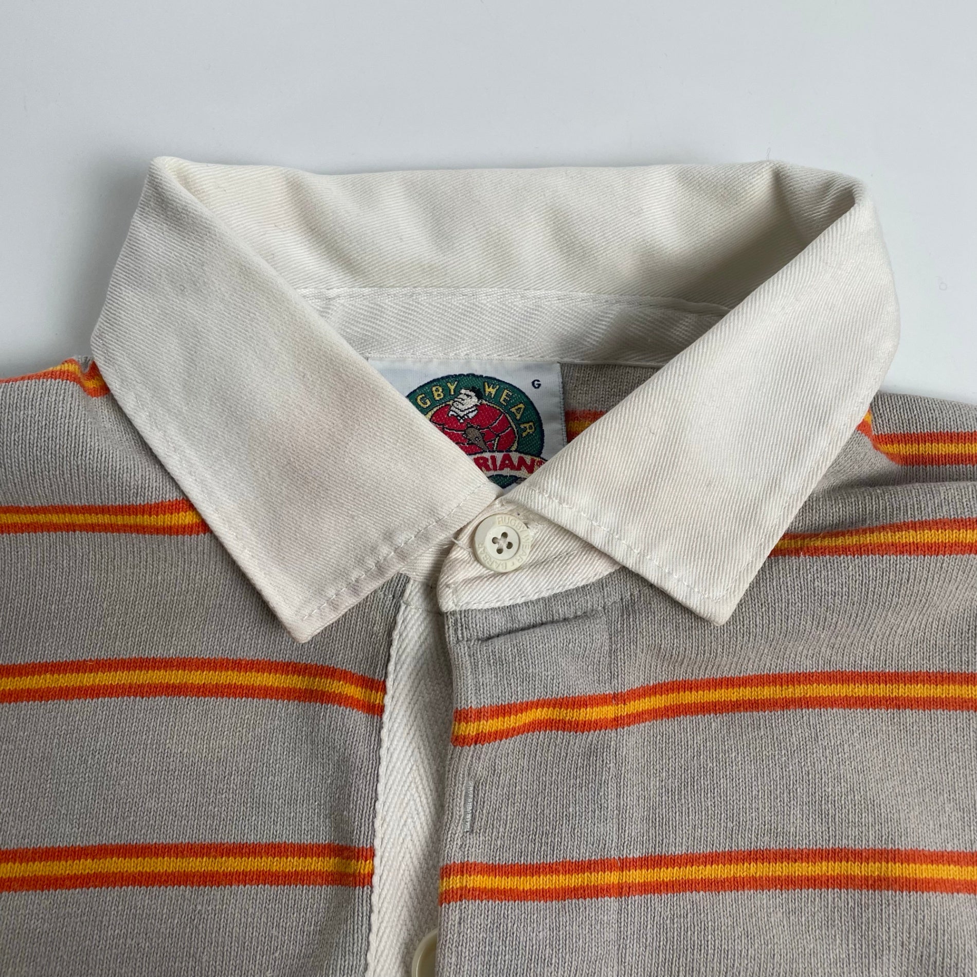 奥田民生コラボ BARBARIAN バーバリアン / ボーダーラガーシャツ 刺繍MIX MADE IN CANADA SIZE:L