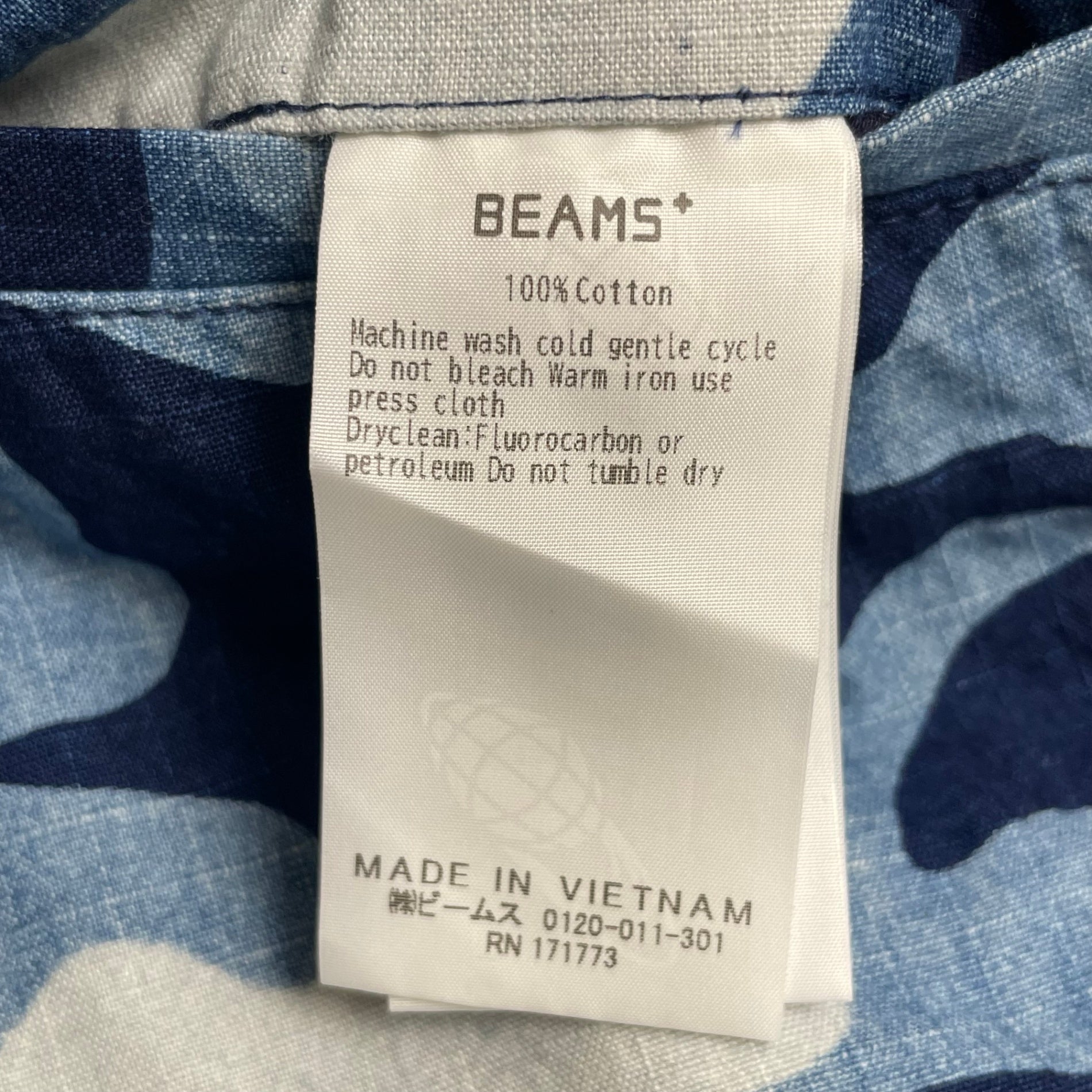 BEAMS PLUS ビームスプラス / Mil 6POCKET 迷彩カーゴパンツ リップストップ インディゴ タグ付 参考定価：32,000+tax SIZE:L