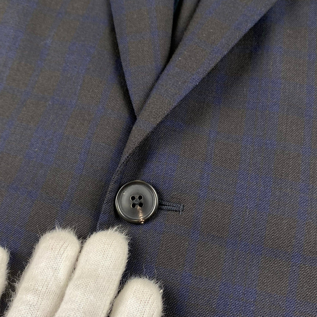 【極美品】 HERMES エルメス / チェック柄 アンコン テーラードジャケット SIZE:48