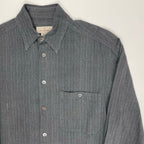 Ermenegildo Zegna エルメネジルドゼニア / コットンヘリンボーンシャツ 貝ボタン SIZE:S