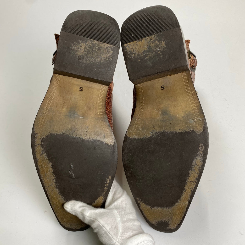 TORNADO MART トルネードマート / クロコ型押し レザーブーツ ブラウン SIZE:S(25-25.5cm程度)