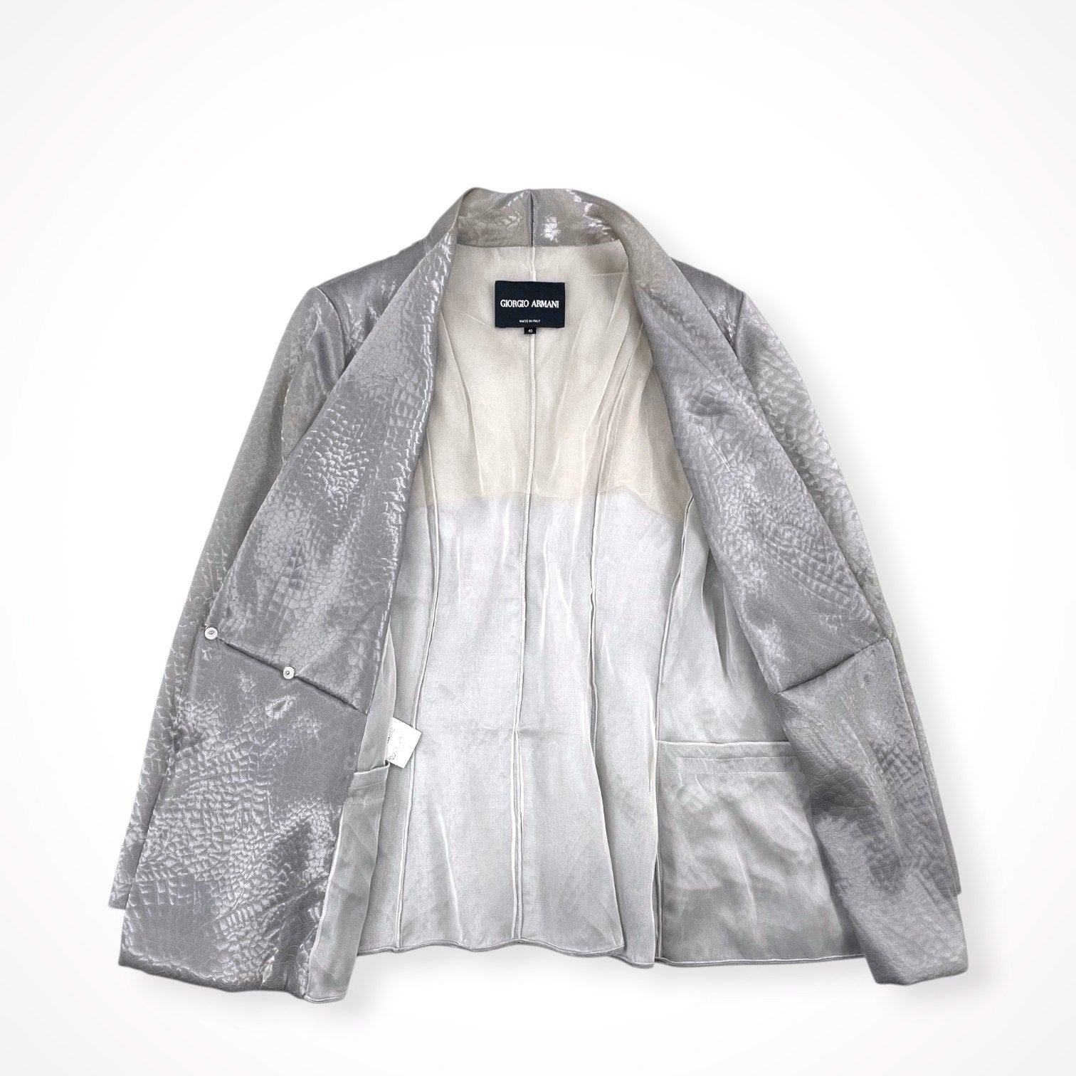 GIORGIO ARMANI / シルクMIX オーガンジーダブルジャケット 参考定価：250,000程度 SIZE:40
