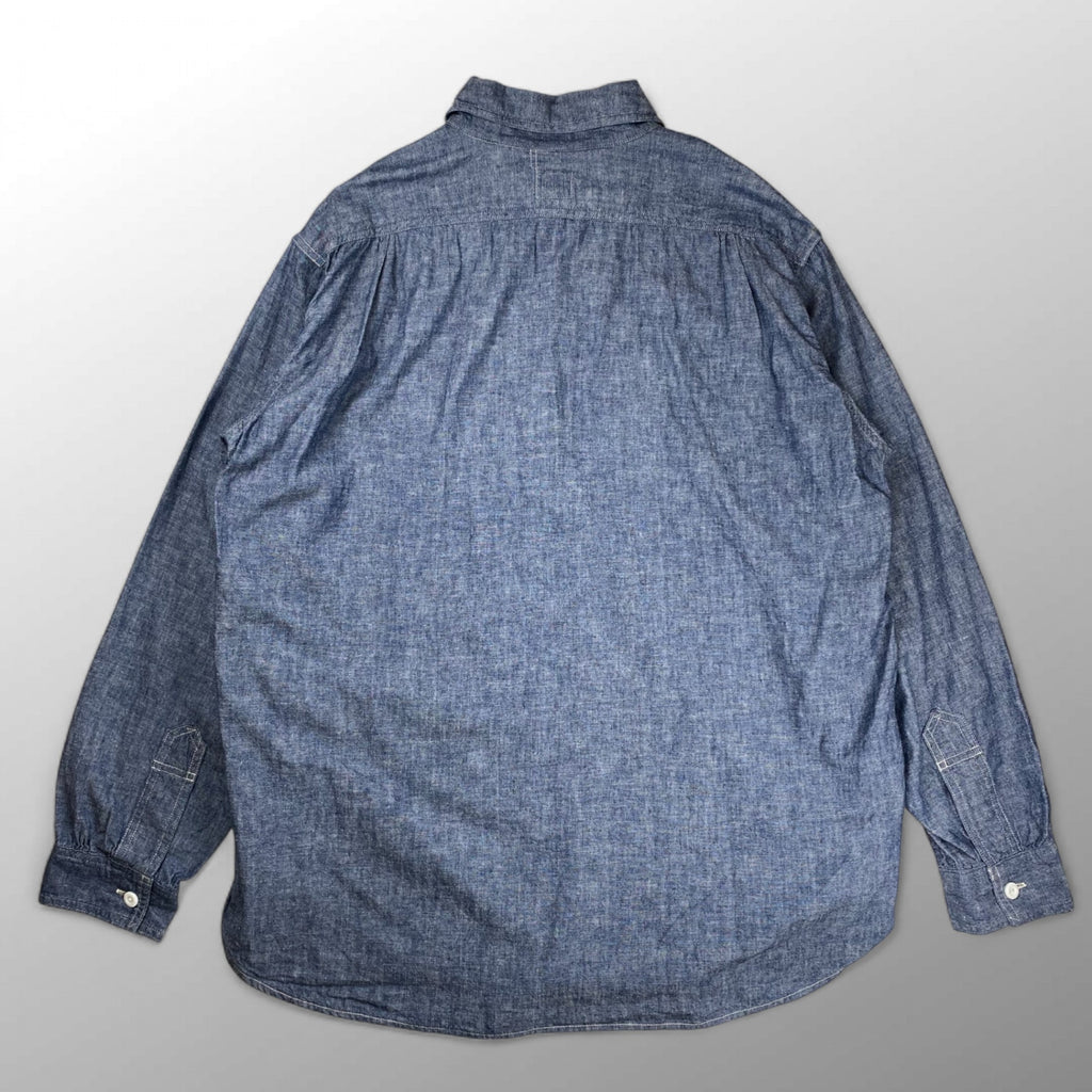 【極美品・タグ付】 POST OʼALLS ポストオーバーオールズ / POST NO.1 SHIRT classic chambray  チンストラップ ギャザー 参考定価：29,000+tax