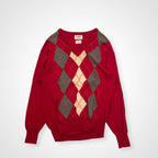 BARACUTA バラクータ / ヴィンテージMERINOアーガイルニット スコットランド製 SIZE:LL