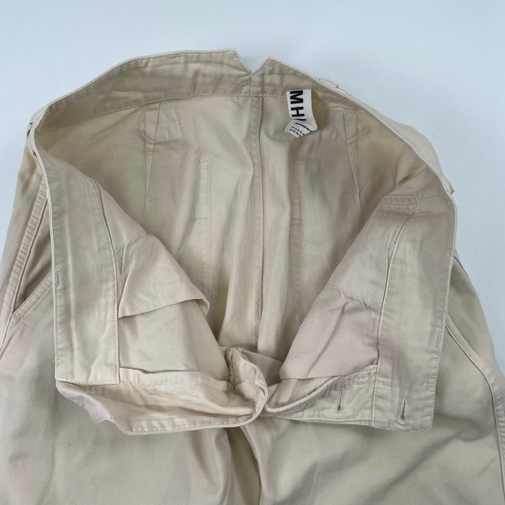 MHL. / シンチバック コットンリネンパンツ 参考定価：28,000程度 SIZE:S