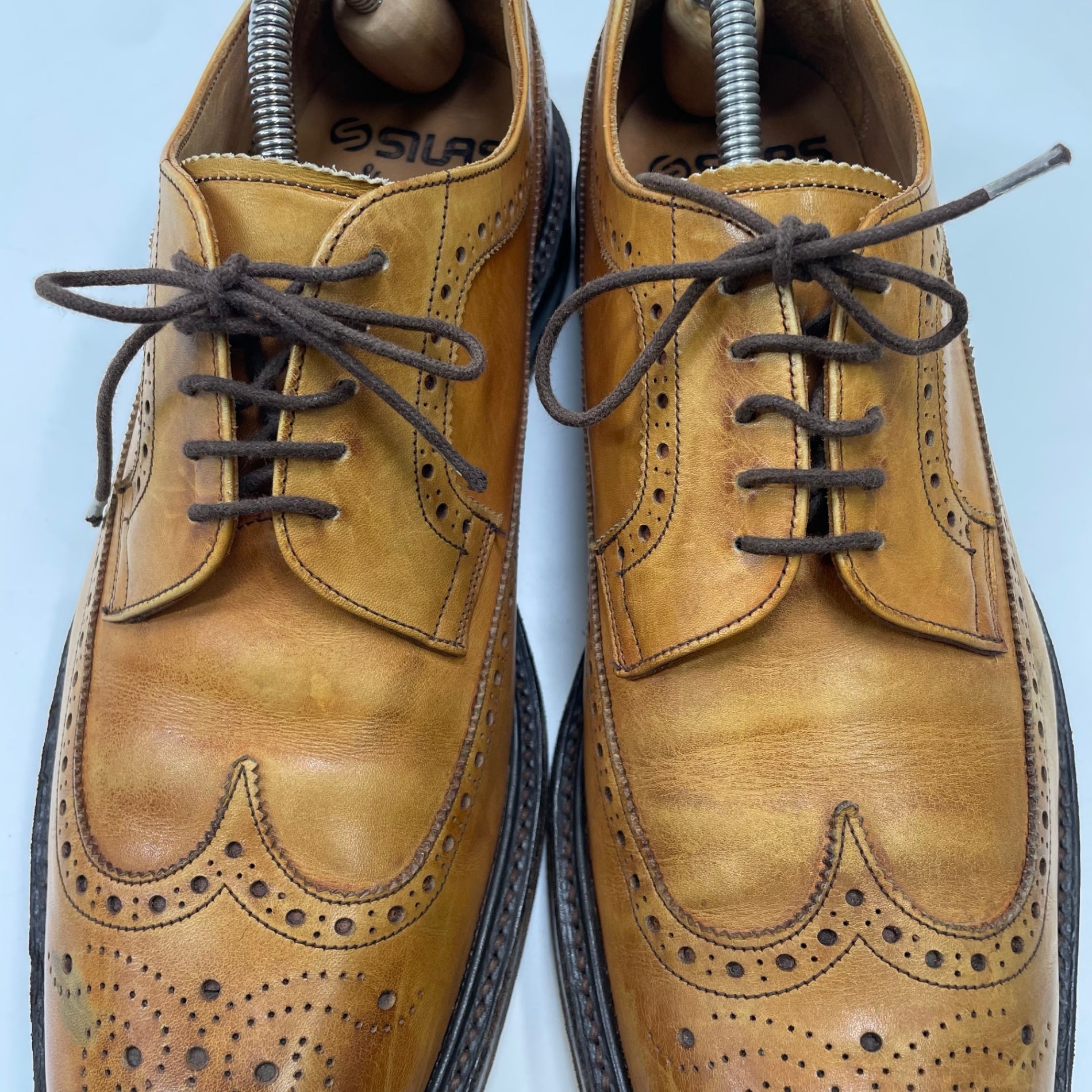 SILAS×CHEANEY サイラス チーニー / コラボウイングチップレザーシューズ 英国製 SIZE:9