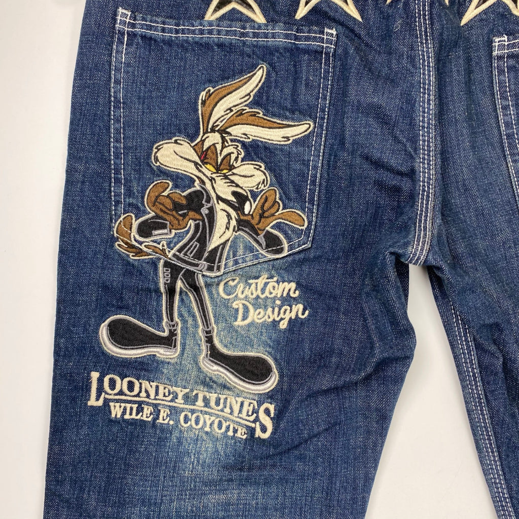vanson × LOONEY TUNES / デコレーション デニムパンツ 刺繍 ワッペン SIZE:32