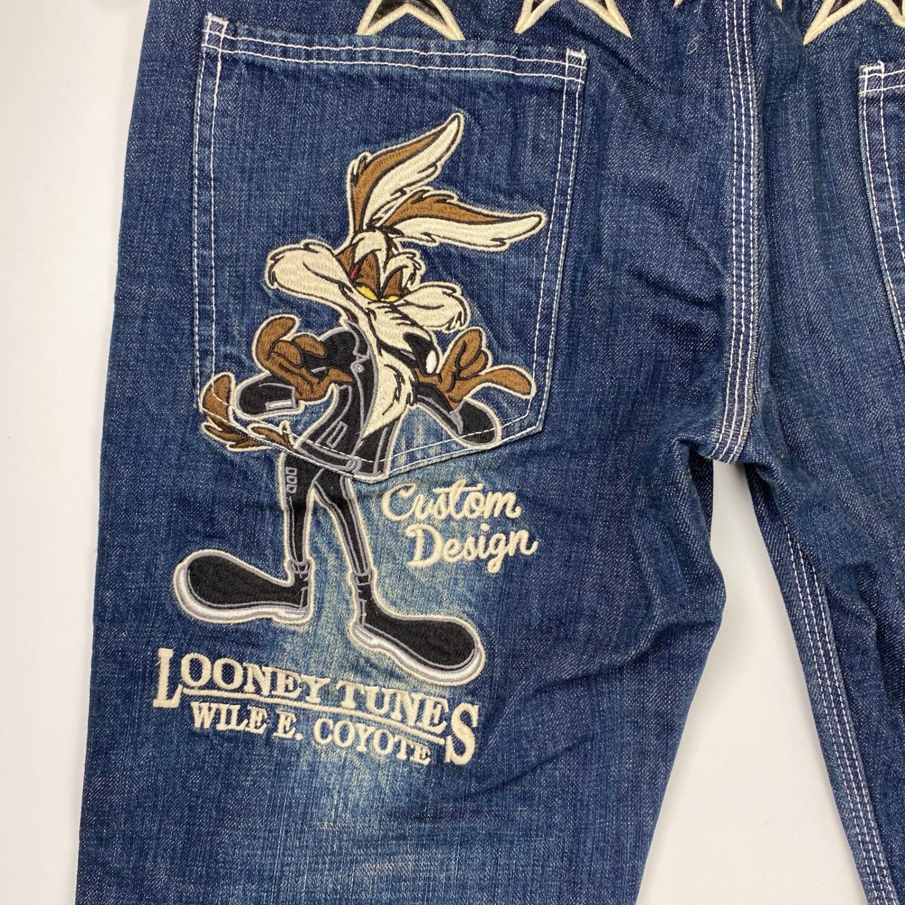 vanson × LOONEY TUNES / デコレーション デニムパンツ 刺繍 ワッペン SIZE:32