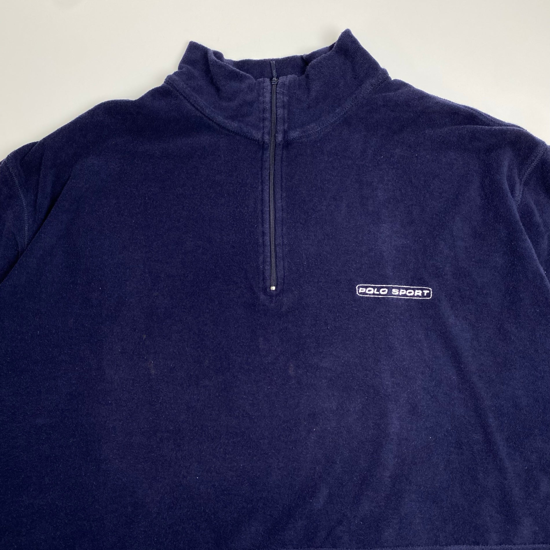 90s POLO SPORT ポロスポーツ / ヴィンテージ パイル ハーフジップシャツ カナダ製 SIZE:XL