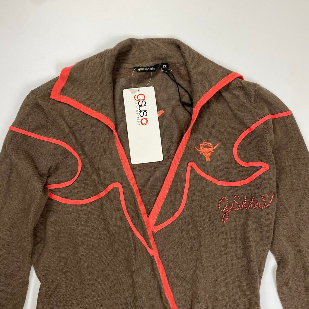 gsus sindustries ジーザス シンダストリーズ / ロングカーディガン スパンコール 刺繍 平成ギャル Y2K 未使用 参考定価：24,000+tax SIZE：XS