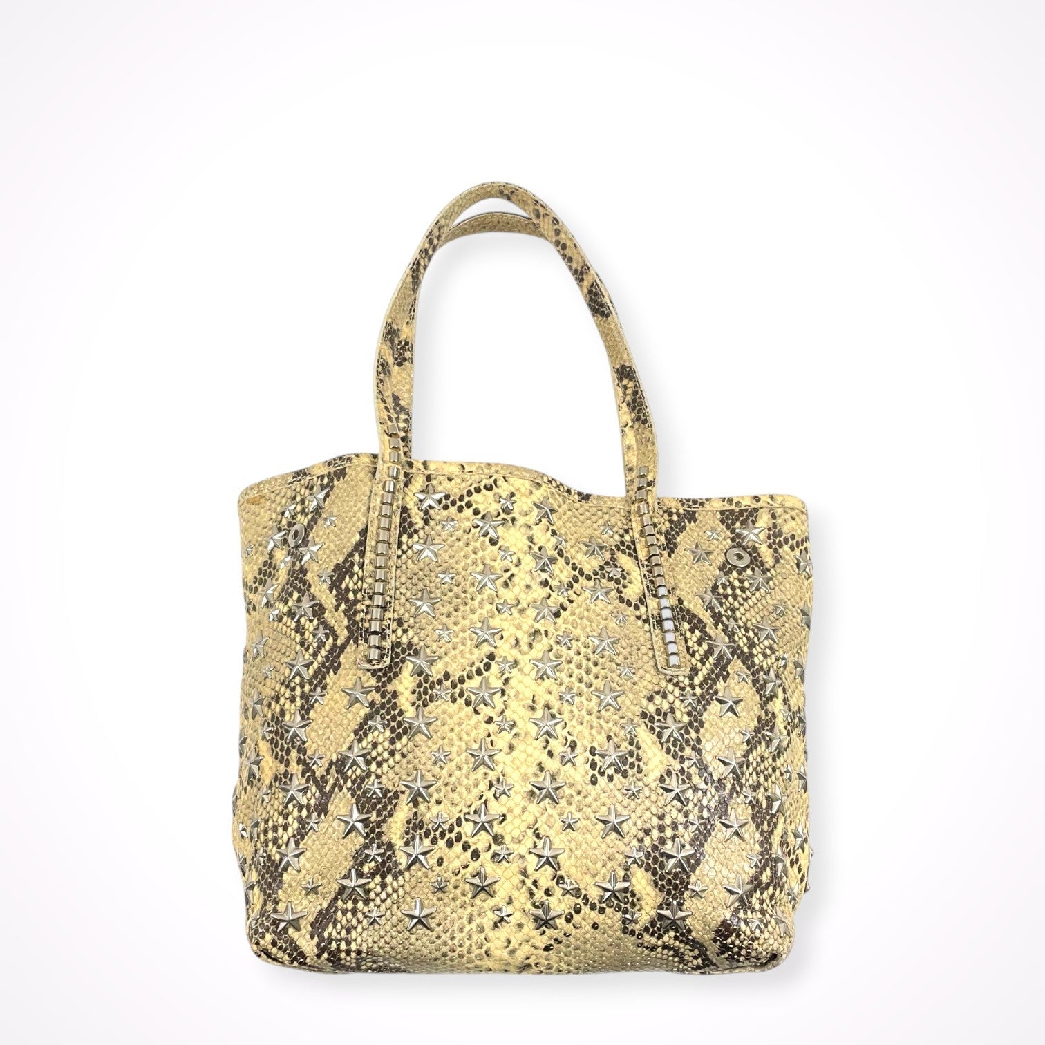 JIMMY CHOO / パイソン柄スタッズトートバッグ 参考定価：200,000程度