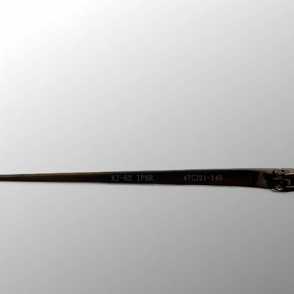 【未使用級】 金子眼鏡 JAPANシリーズ / チタンフレーム ボストン型アイウェア ブロンズカラー 度なしクリアレンズ KJ-62 参考定価：50,000+tax