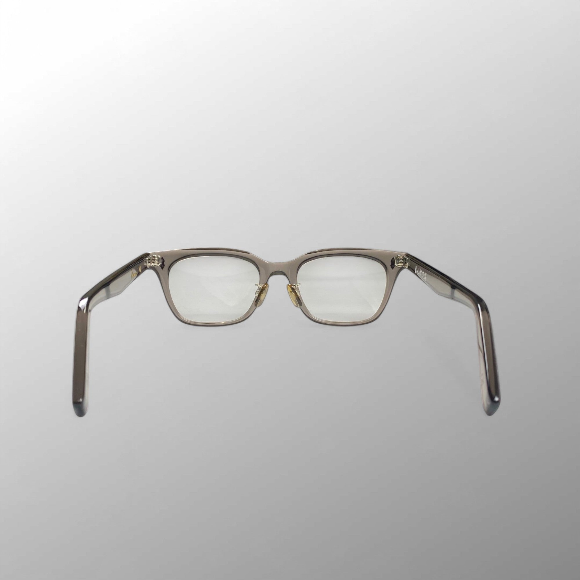 【美品】 金子眼鏡 × 泰八郎謹製 職人シリーズ / PREMIER VII 伊達メガネ クリアグレーフレーム 度なしクリアレンズ 参考定価：58,000+tax