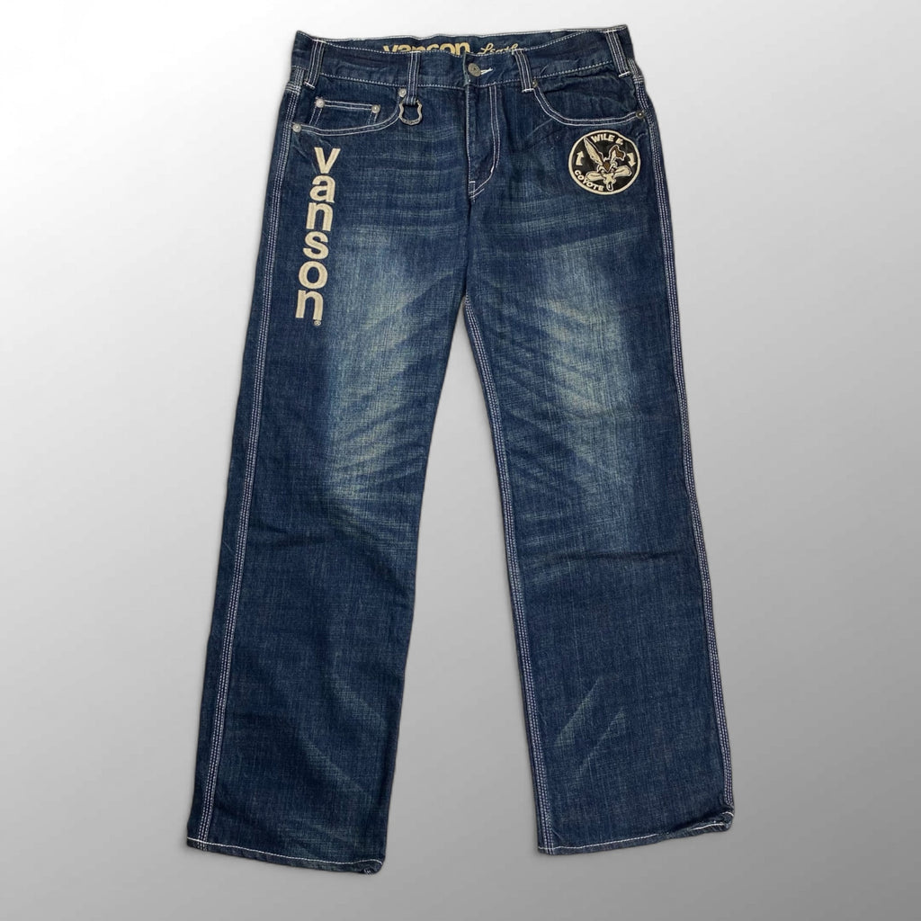 vanson × LOONEY TUNES / デコレーション デニムパンツ 刺繍 ワッペン SIZE:32
