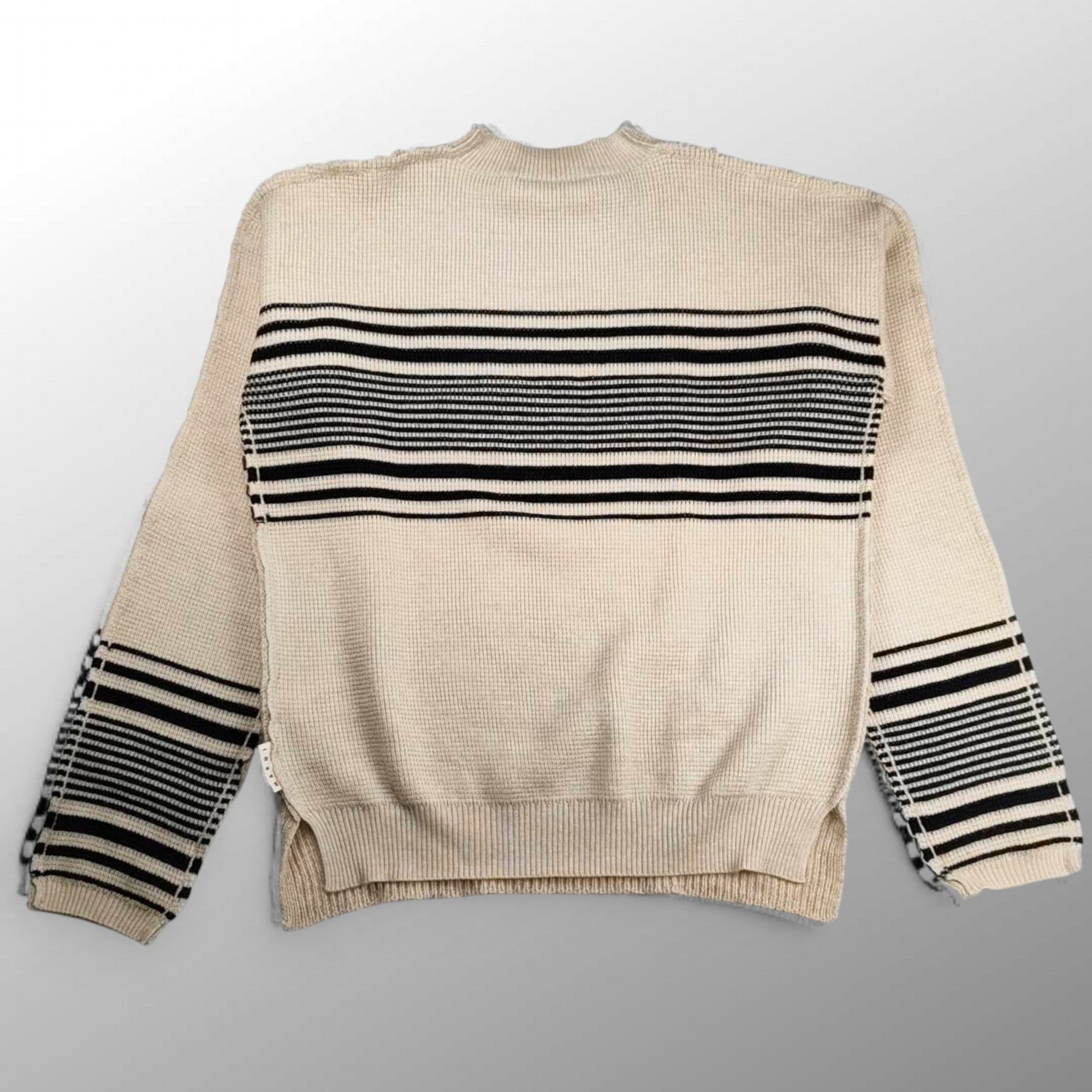 MARNI マルニ / ボーダーデザインガンジーニット 背面ボーダー ウール100％ SIZE:46(M程度)