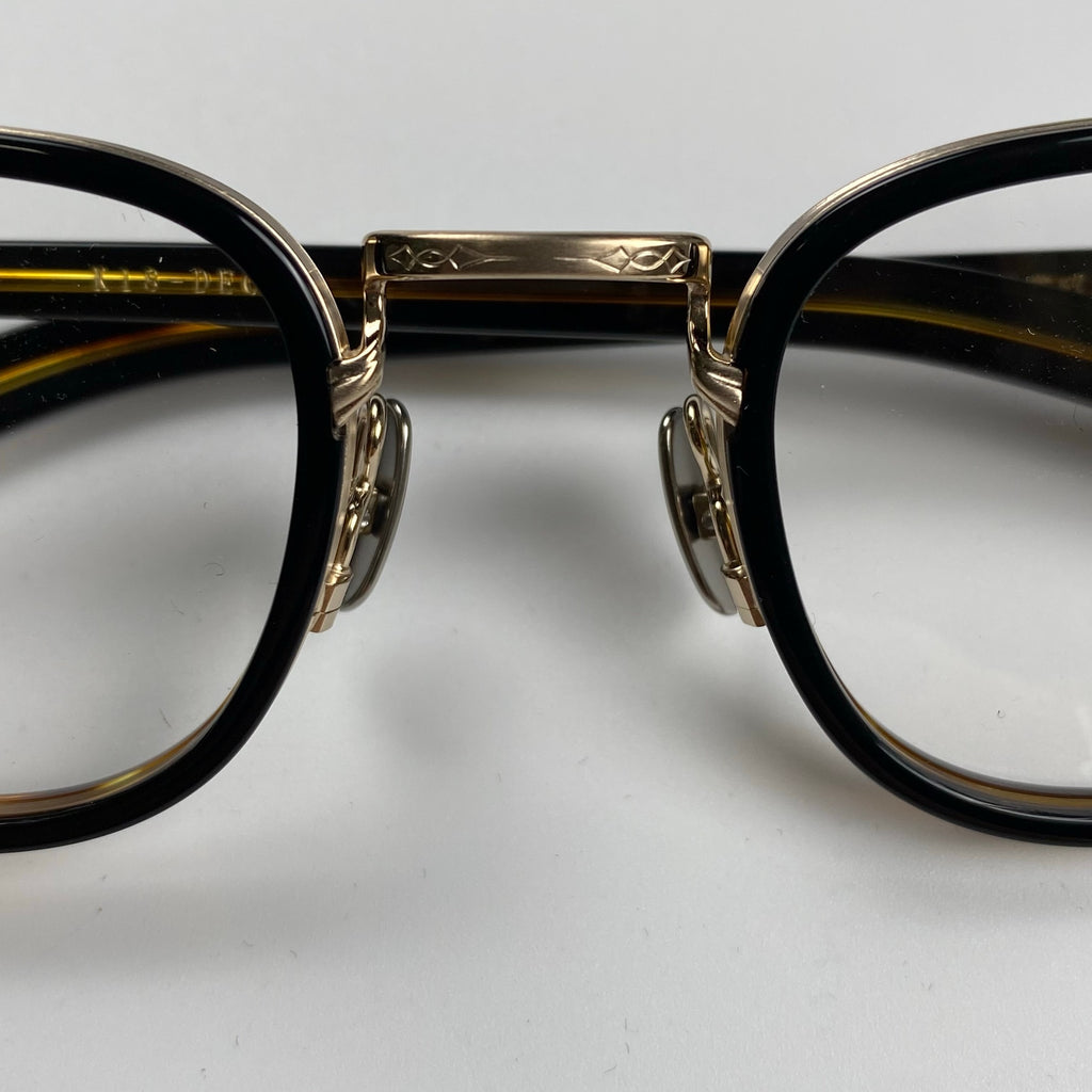 【美品】 金子眼鏡 K18シリーズ / KMG-15 BKBR 度なしレンズ 伊達メガネ 参考定価：120,000程度