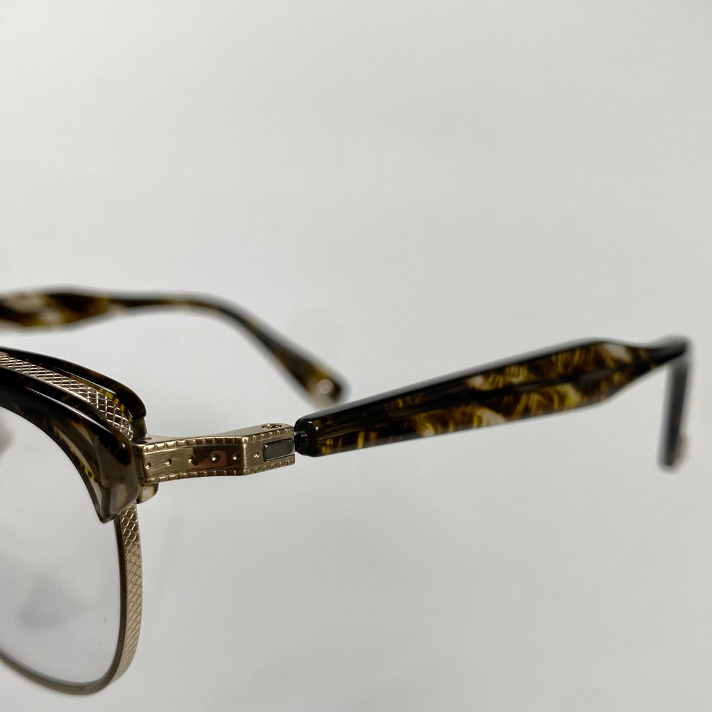 金子眼鏡 「PREMIUM」ライン / サーモント シルバーコンビ ブラウンイエロー 度なしクリアレンズ  参考定価：82,000+tax