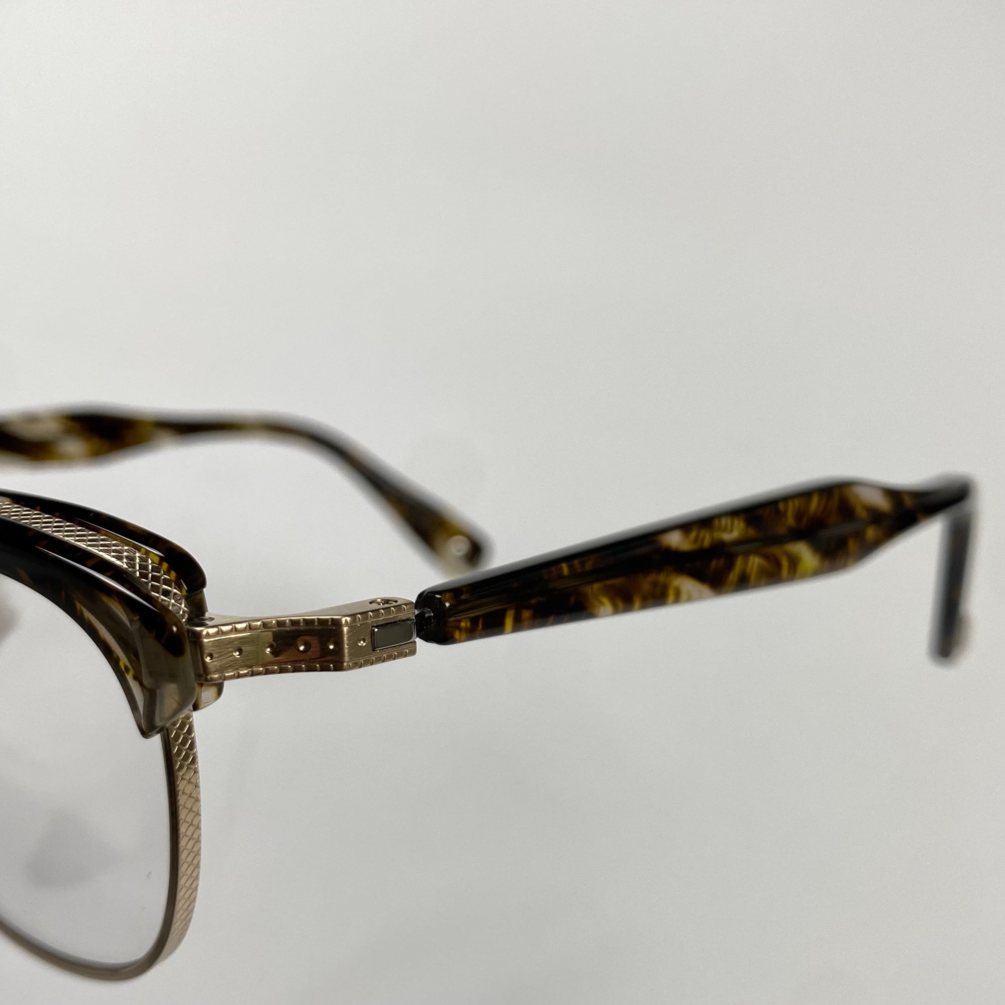 金子眼鏡 「PREMIUM」ライン / サーモント シルバーコンビ ブラウンイエロー 度なしクリアレンズ  参考定価：82,000+tax