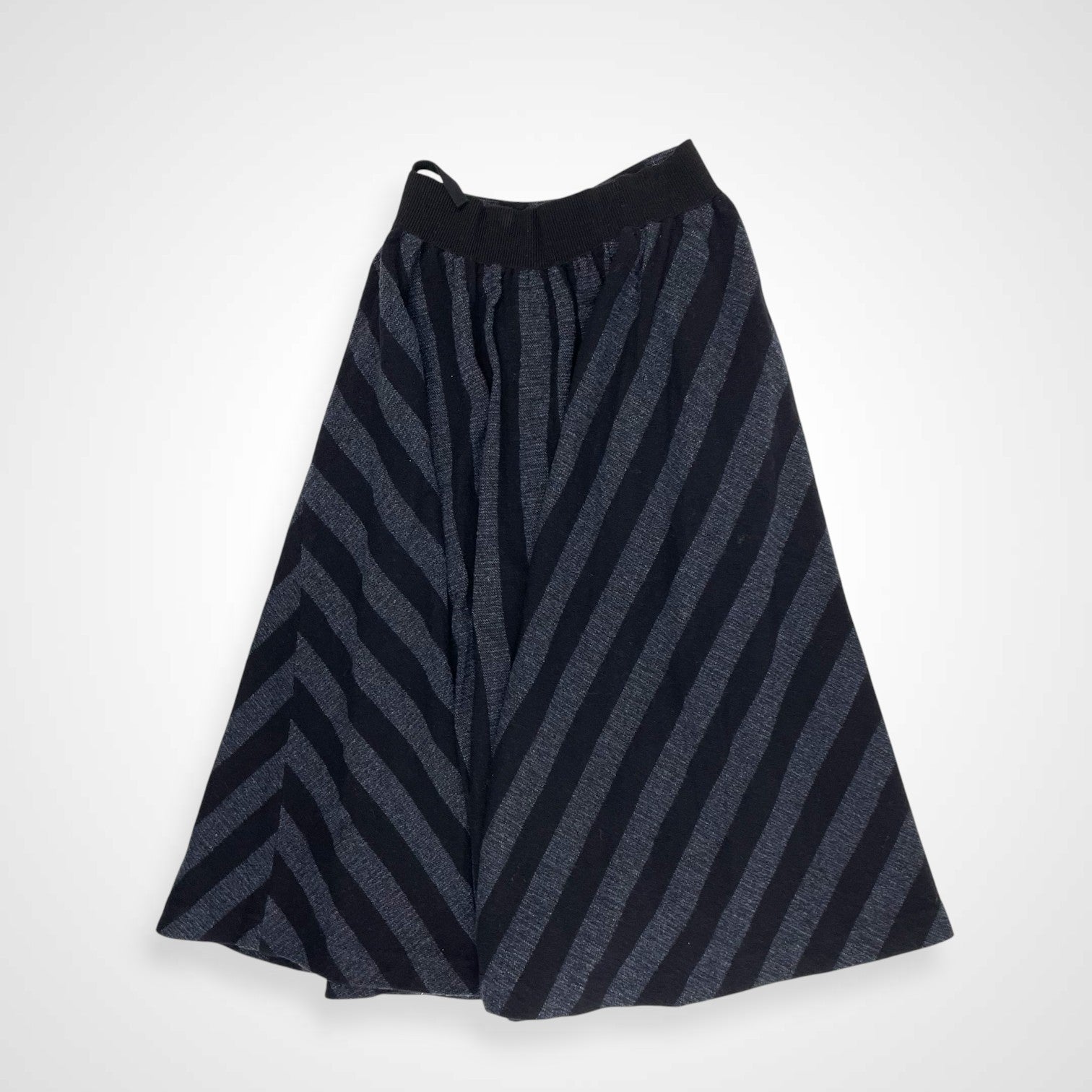 TELA テラ / ツイードストライプスカート ネイビーグレー×ブラック イタリア製 参考定価：30,000程度 SIZE:42