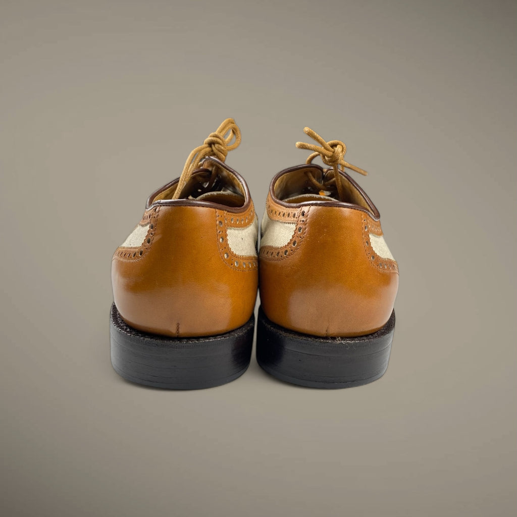 【VINTAGE】 YVES SAINT LAURENT イブサンローラン / ヴィンテージ キャンバス×レザー ウイングチップ SIZE：11