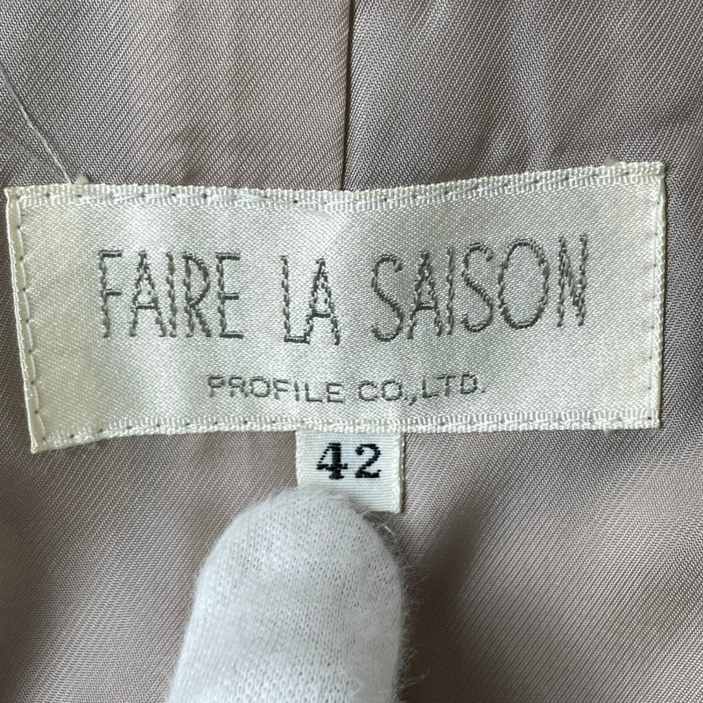 FAIRE LA SAISON / PIACENZAカシミヤ ソフトビッグコート 参考定価：200,000程度 SIZE：42(FREE)