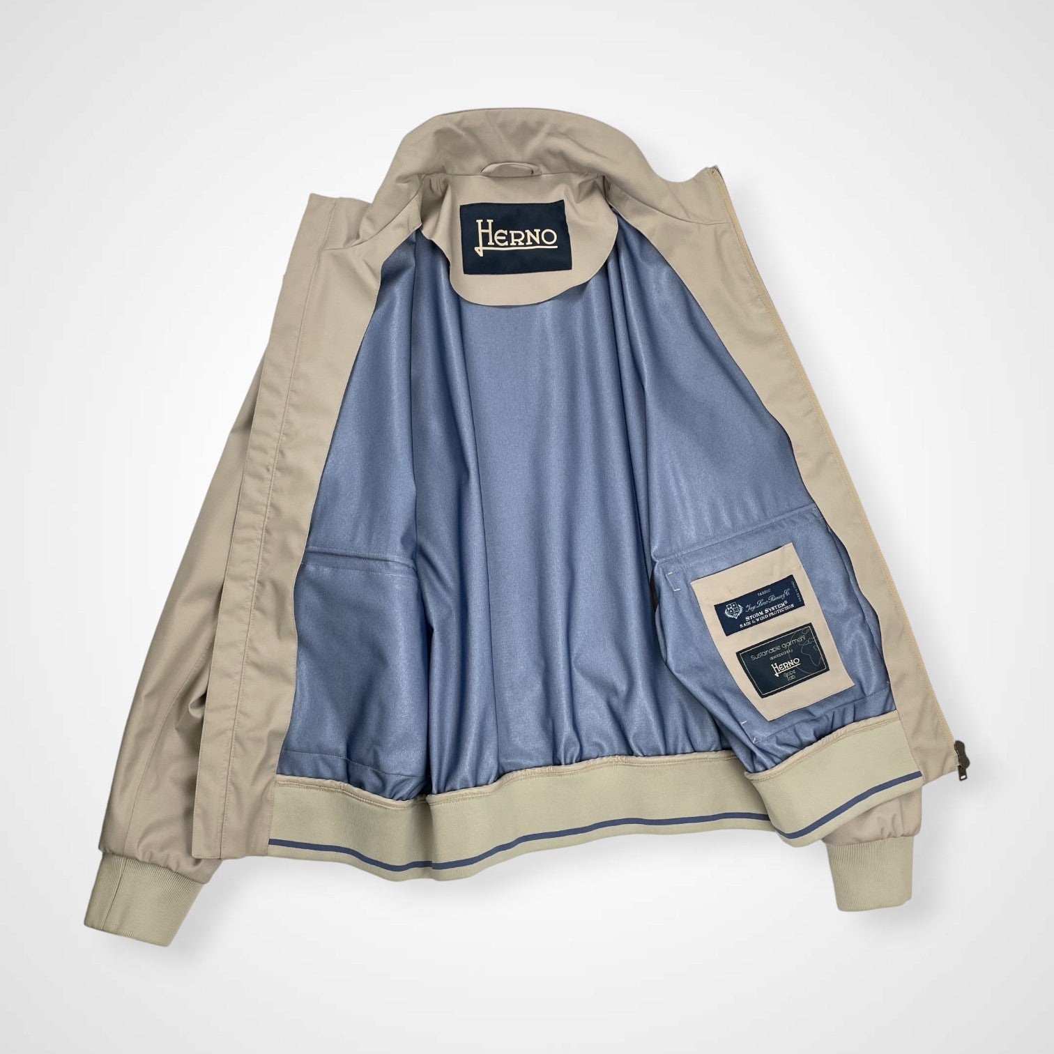 HERNO × Loro Piana ヘルノ ロロピアーナ / STORM SYSTEM スタンドカラーブルゾン ヴァルスタージャケット 参考定価：179,000+tax SIZE：46