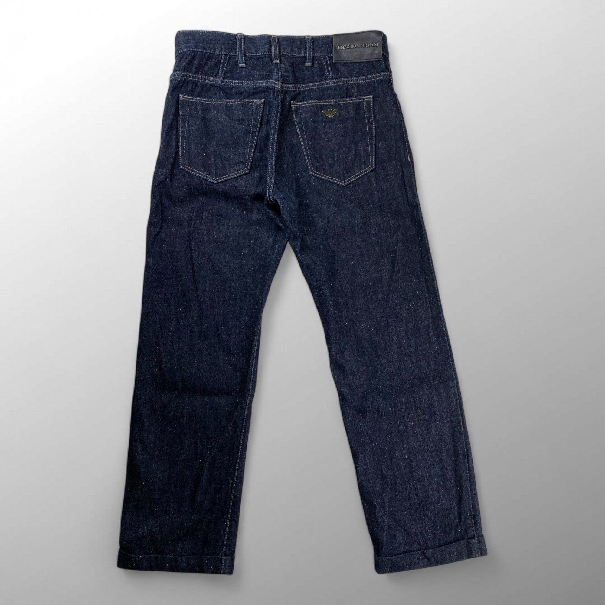 EMPORIO ARMANI エンポリオ アルマーニ / エンブレム デニムパンツ 裾ダブル SIZE：W30