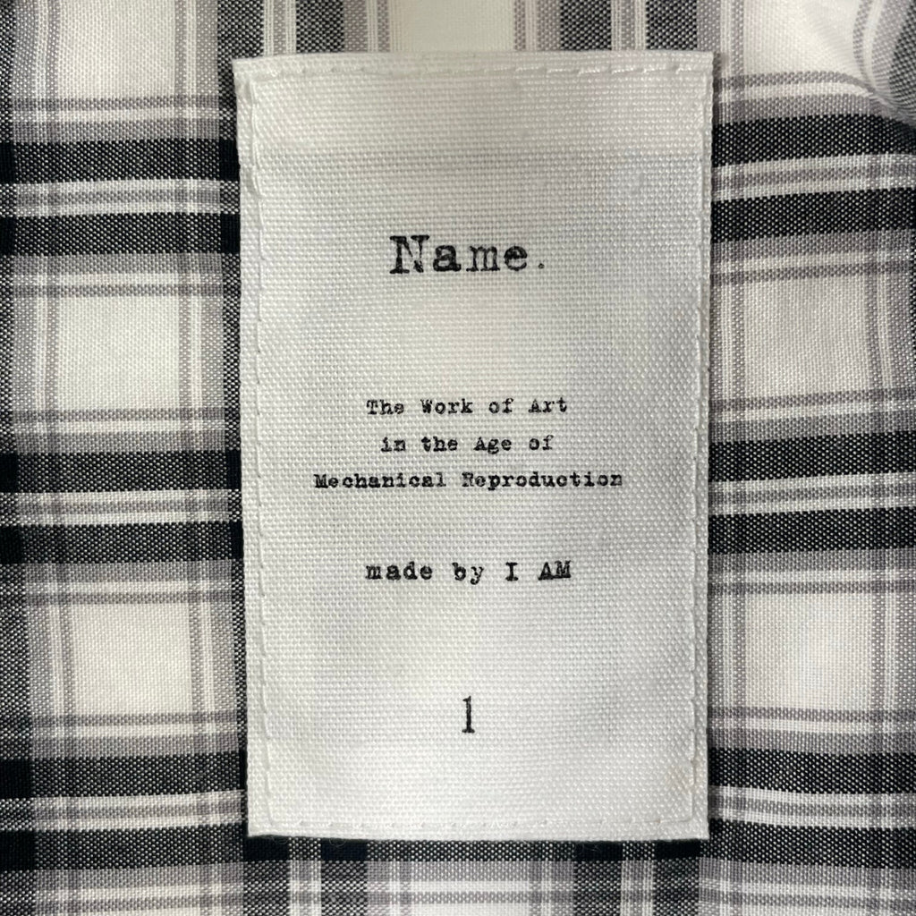 Name. / オーバーサイズノーカラーチェックシャツ 参考定価：30,000程度 SIZE:1