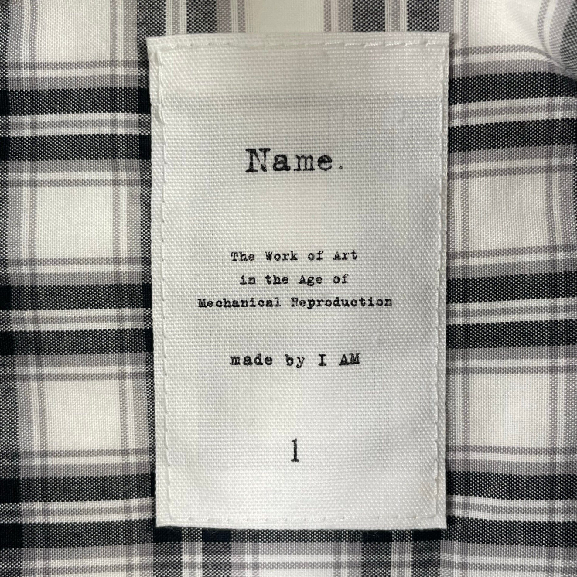 Name. / オーバーサイズノーカラーチェックシャツ 参考定価：30,000程度 SIZE:1