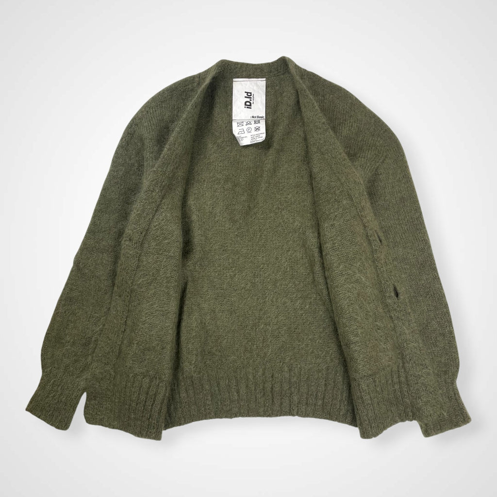 id × anytee アイディー エニティー / KID MOHAIR JUMPER (CARDIGAN TYPE) キッドモヘヤカーディガン SIZE:L