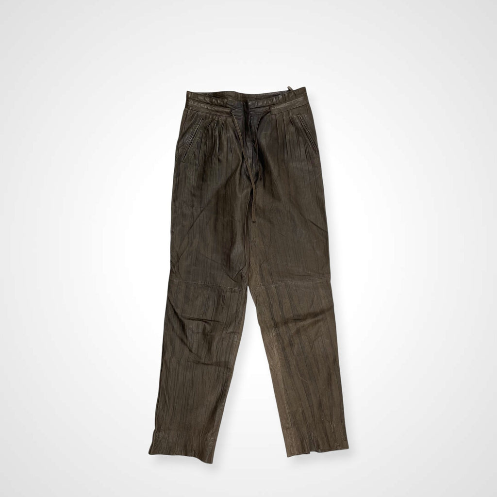 VINTAGE ヴィンテージ / 〈JEAN PIERRE MICHELET〉 再構築デザインストライプレザーパンツ SIZE：42