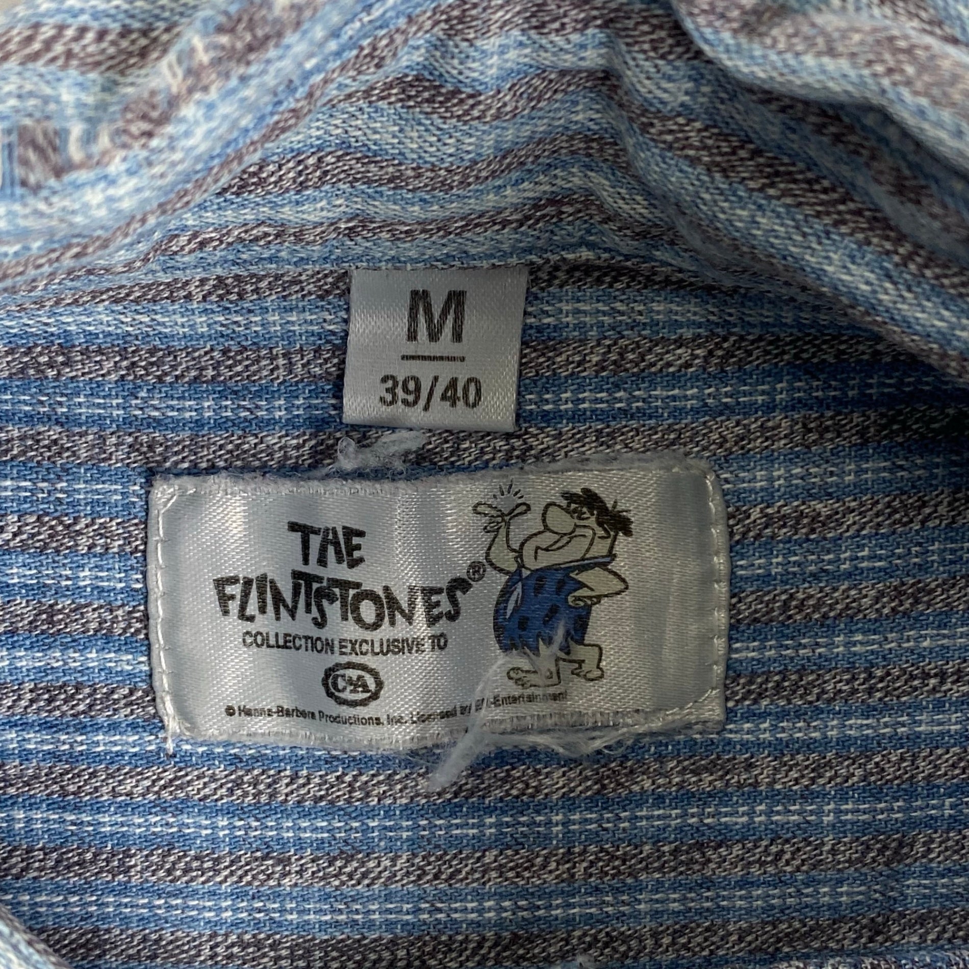 THE FLINTSTONES ザ フリントストーン / 原始家族BD シャツ チェック柄 ブルー SIZE：M