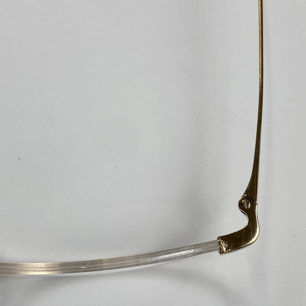 【極美品】 金子眼鏡 × 井戸多美男 職人シリーズ / サンプラチナ アンダーリム 度なしクリアレンズ T429 BWG 参考定価：52,000+tax