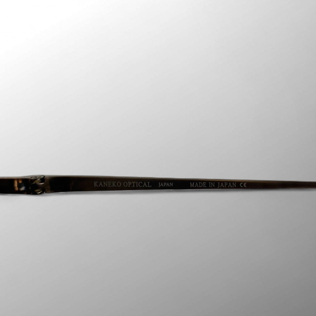 【未使用級】 金子眼鏡 JAPANシリーズ / チタンフレーム ボストン型アイウェア ブロンズカラー 度なしクリアレンズ KJ-62 参考定価：50,000+tax