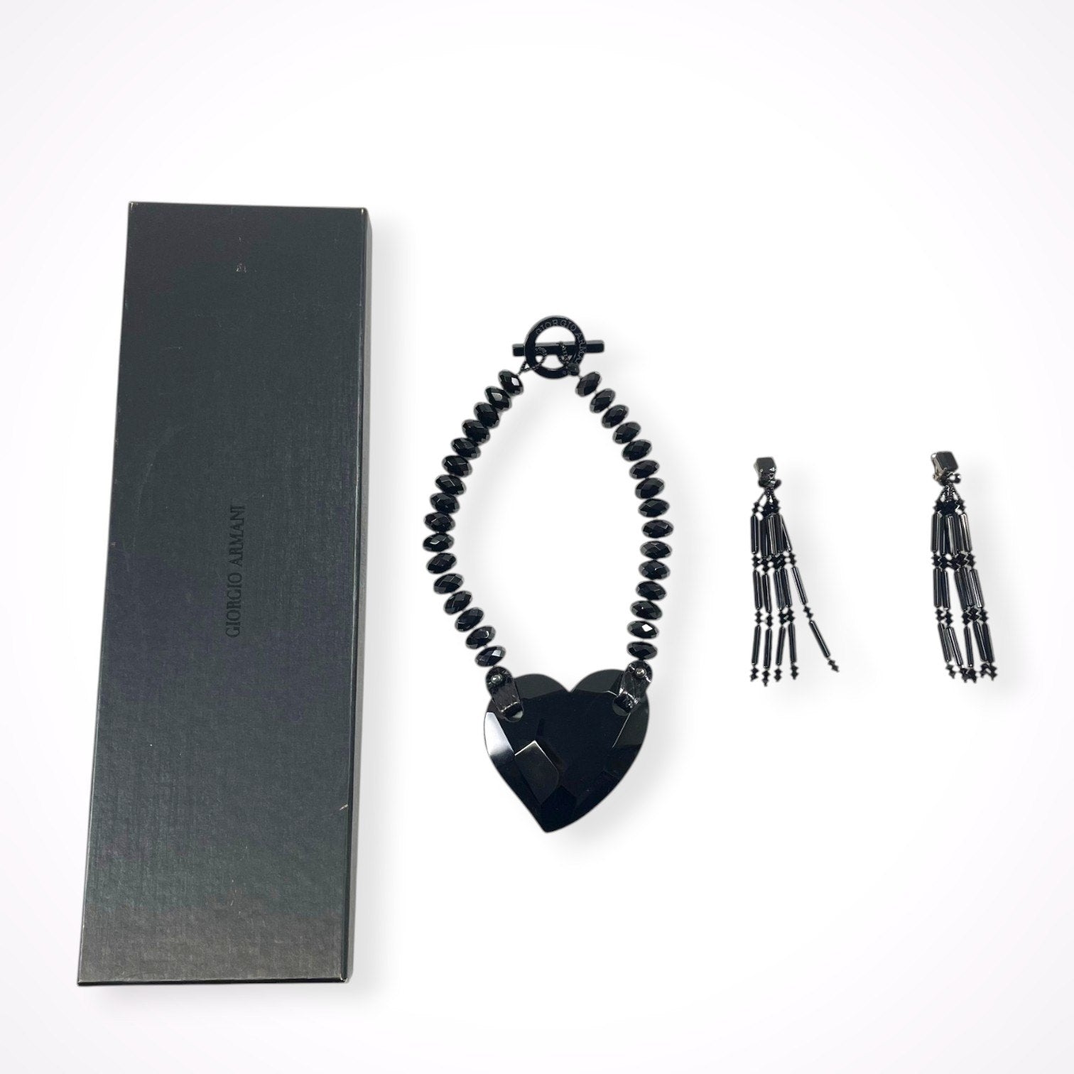 GIORGIO ARMANI / ハートネックレス＆イヤリングセット 参考定価：170,000程度