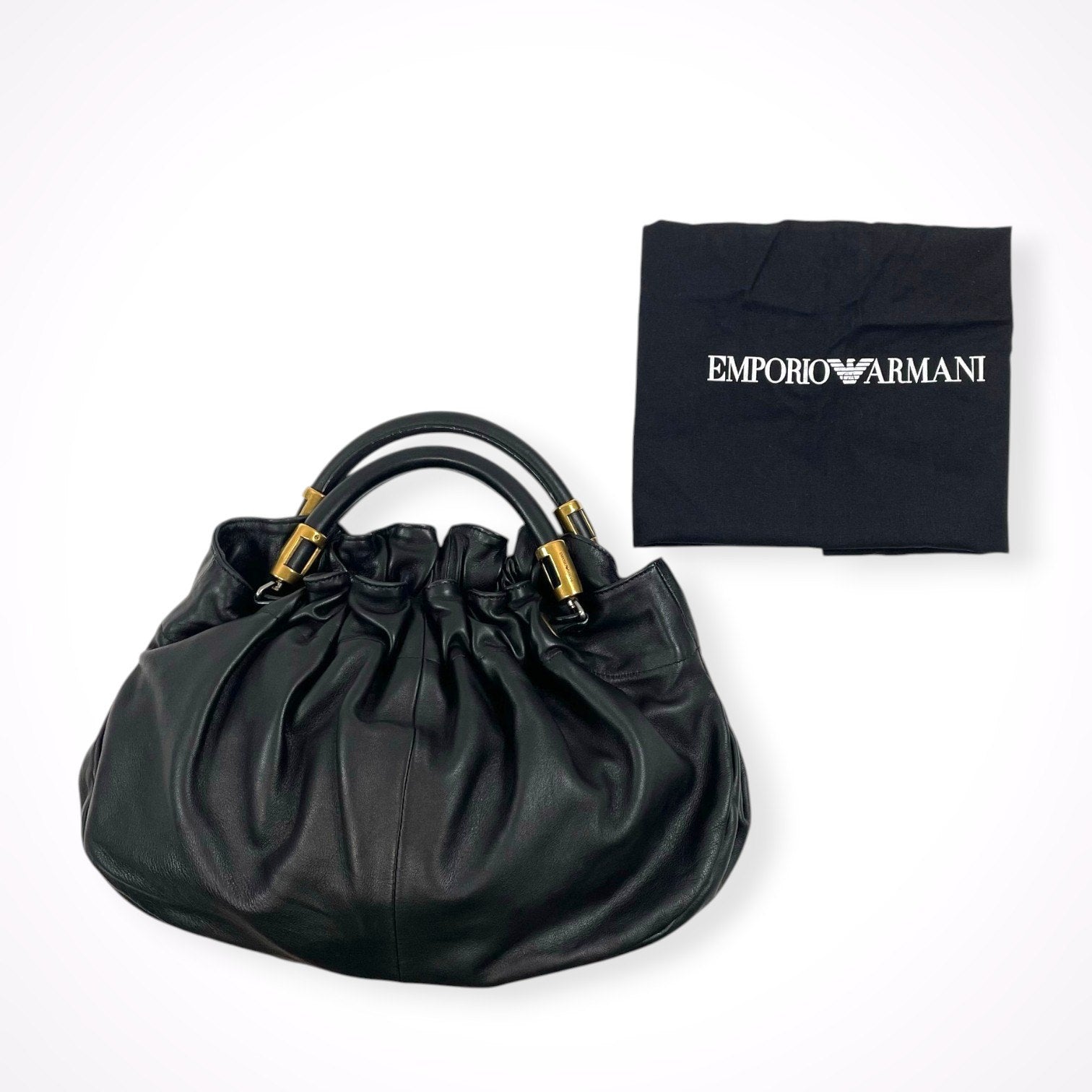 EMPORIO ARMANI / レザーボールハンドバッグ 参考定価：120,000程度