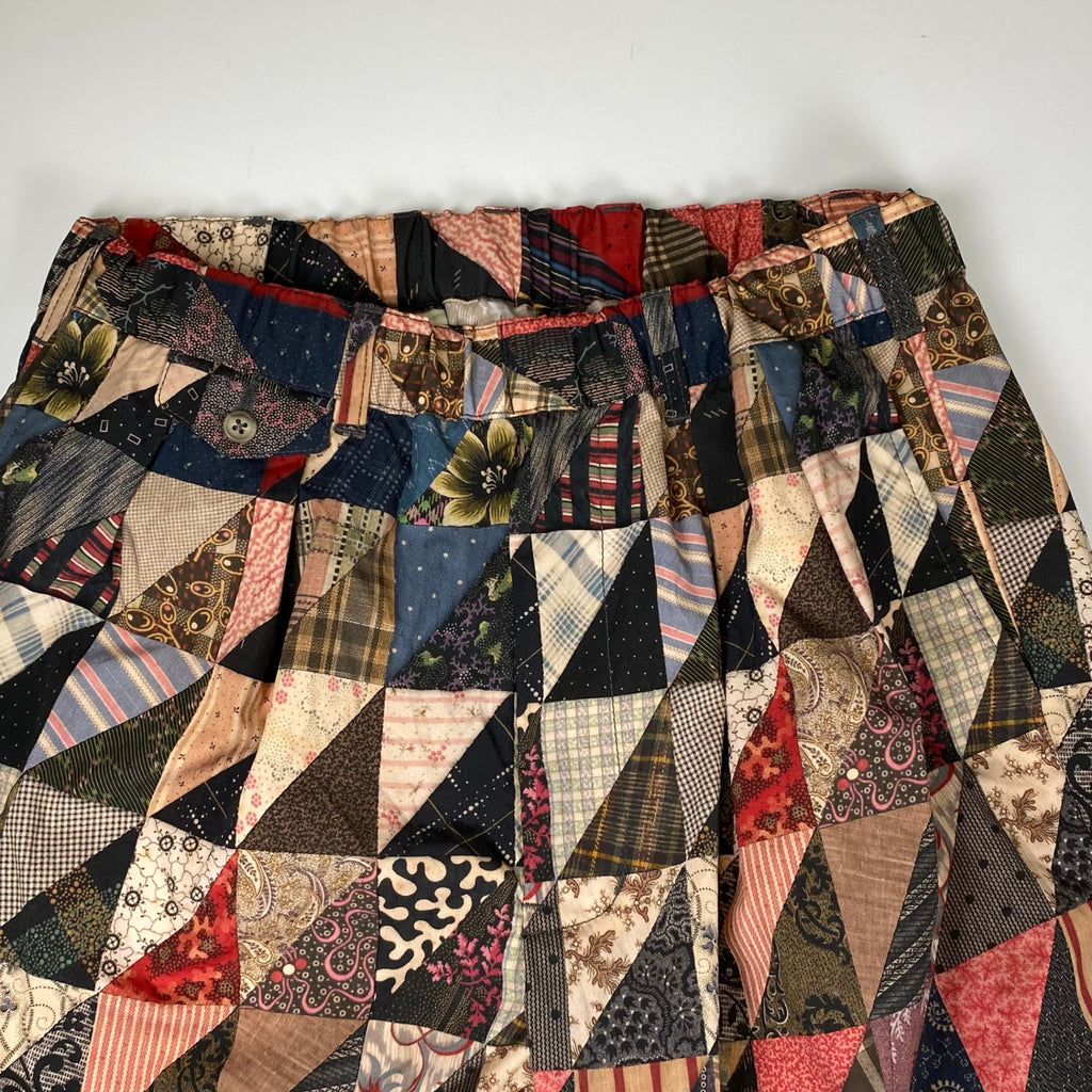 【タグ付 極美品 25SS】 BEAMS PLUS ビームスプラス / 2 Pleats Relax Trousers パッチワークプリント イージーパンツ 参考定価：24,000+tax SIZE：M(XL程度)